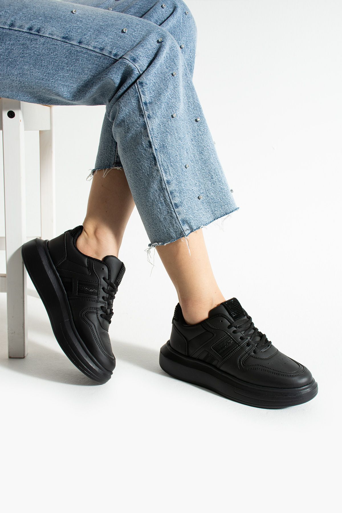 pasyone Siyah Kadın Günlük Sneaker Ayakkabı