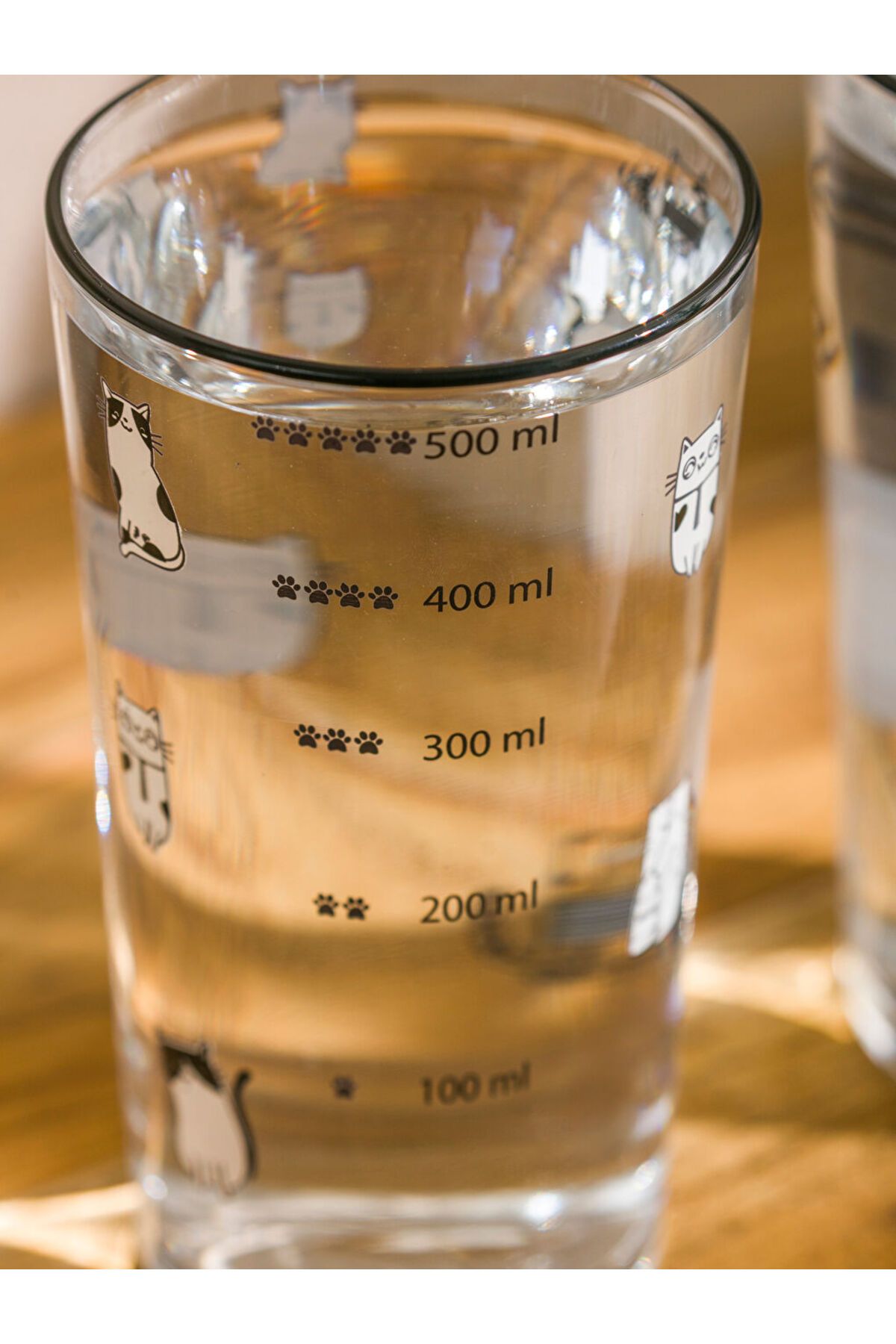 LC Waikiki-Sparkling Selections from Shining Store |   Black Cat Printed Glass Cup Set of 2 570 ml 5