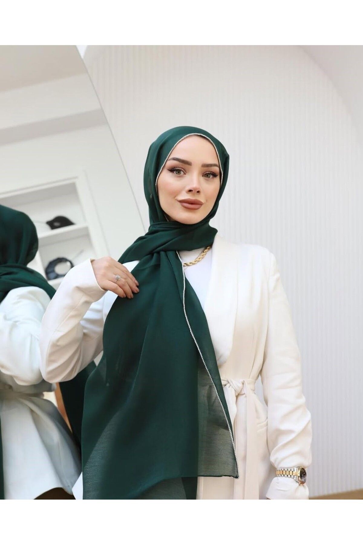 MOD-EXX Siyane Taşlı Detaylı Pırlanta Şal