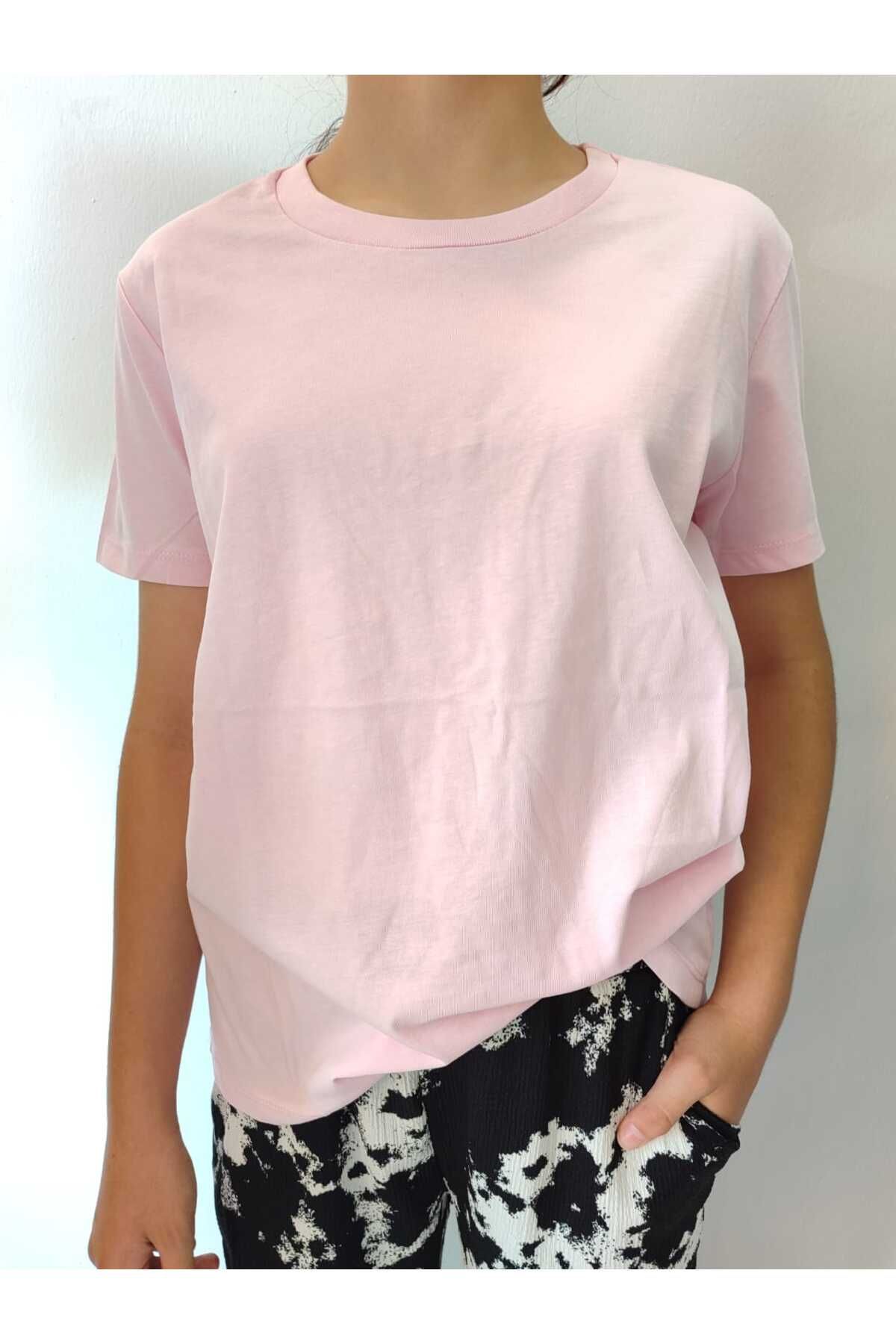 TAYYİBE GİYİM pamuk kumaş düz renk tshirt SNOW