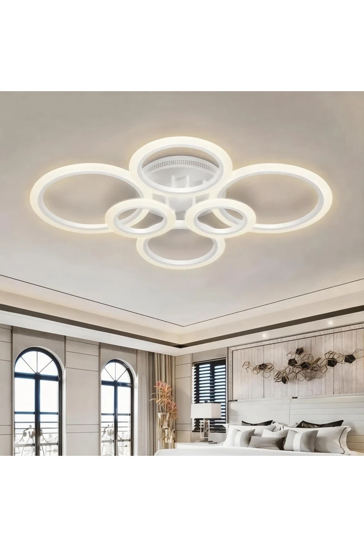 durulight 6 Beyaz Plafonyer Lüks Modern 6'LI Günışığı Ledli Avize