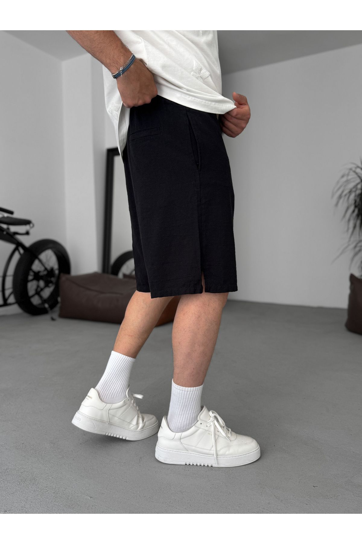 BYBASICMAN-Black Basic Textured Shorts G-5433/15 4
