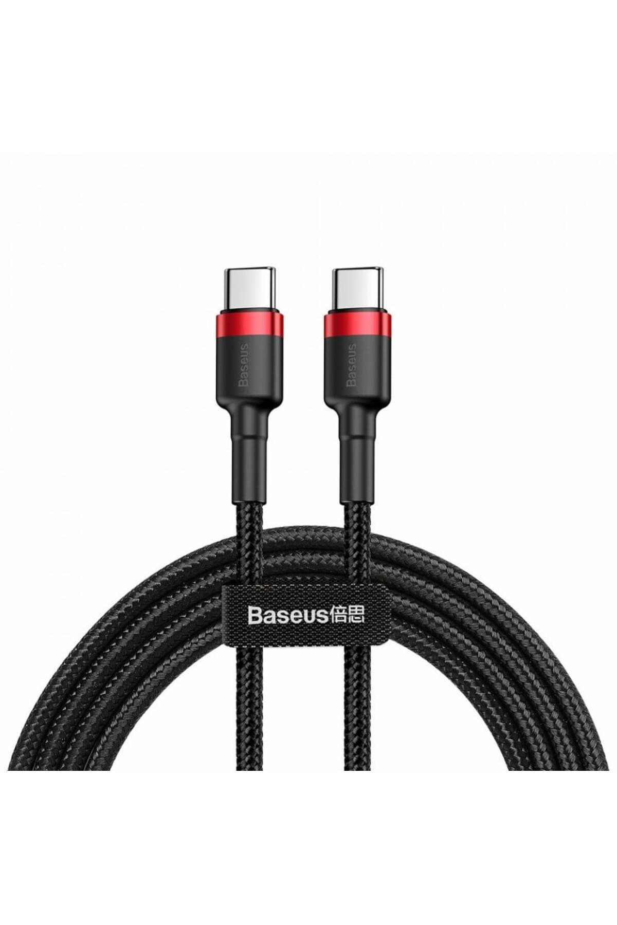Baseus-Data Cable Type-C to Type-C, 3A, 1m - Cafule (CATKLF-G91) - Red / Black 1