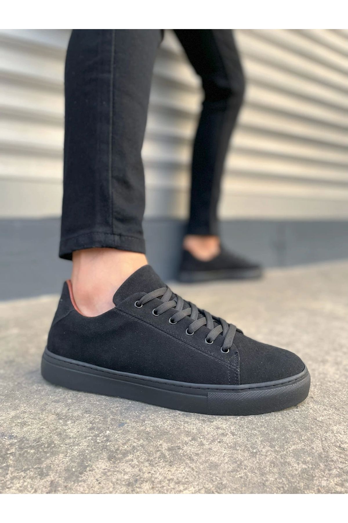 Joy Ayakkabı JY122 Mode Bağcıklı Süet Erkek Günlük Sneaker Ayakkabı SST - Siyah