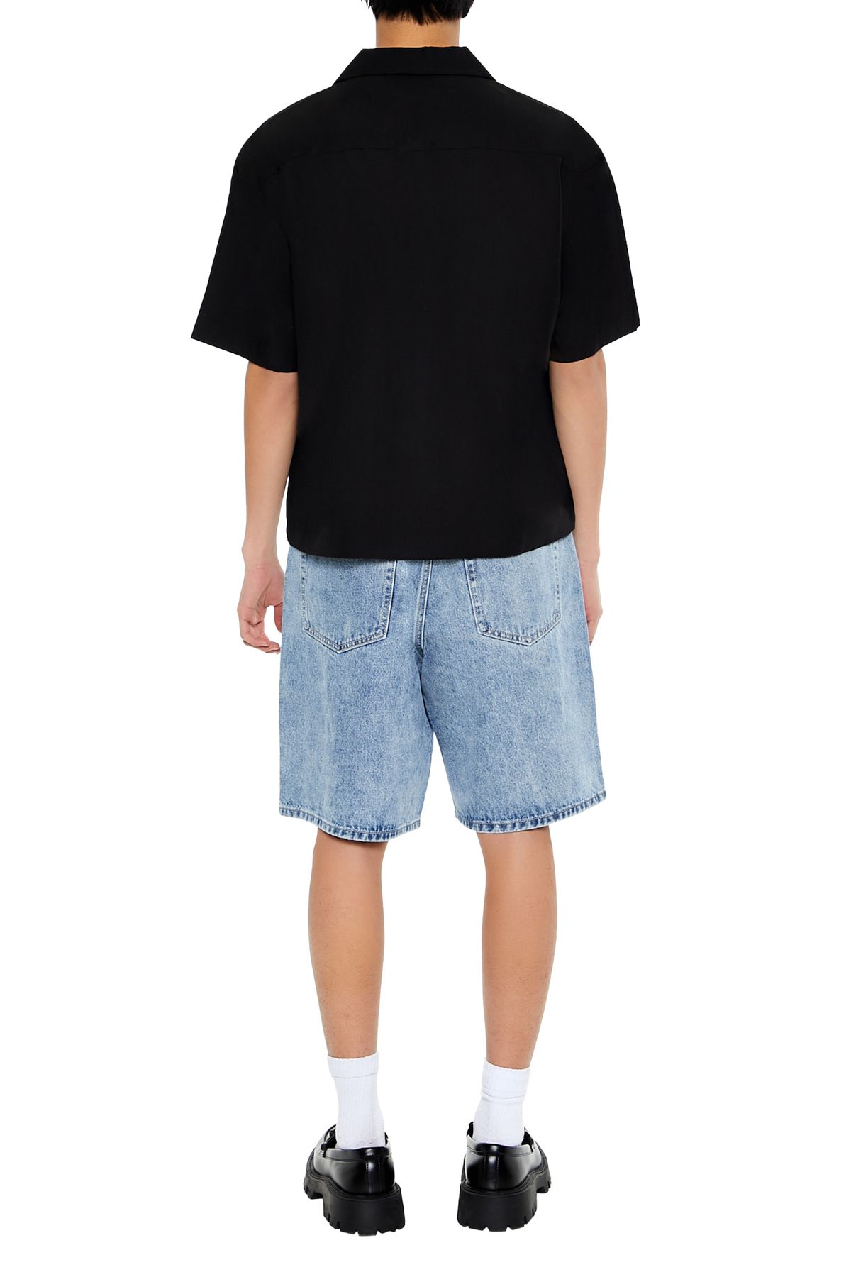 Forever 21 Mid-Rise Denim Baggy Şort