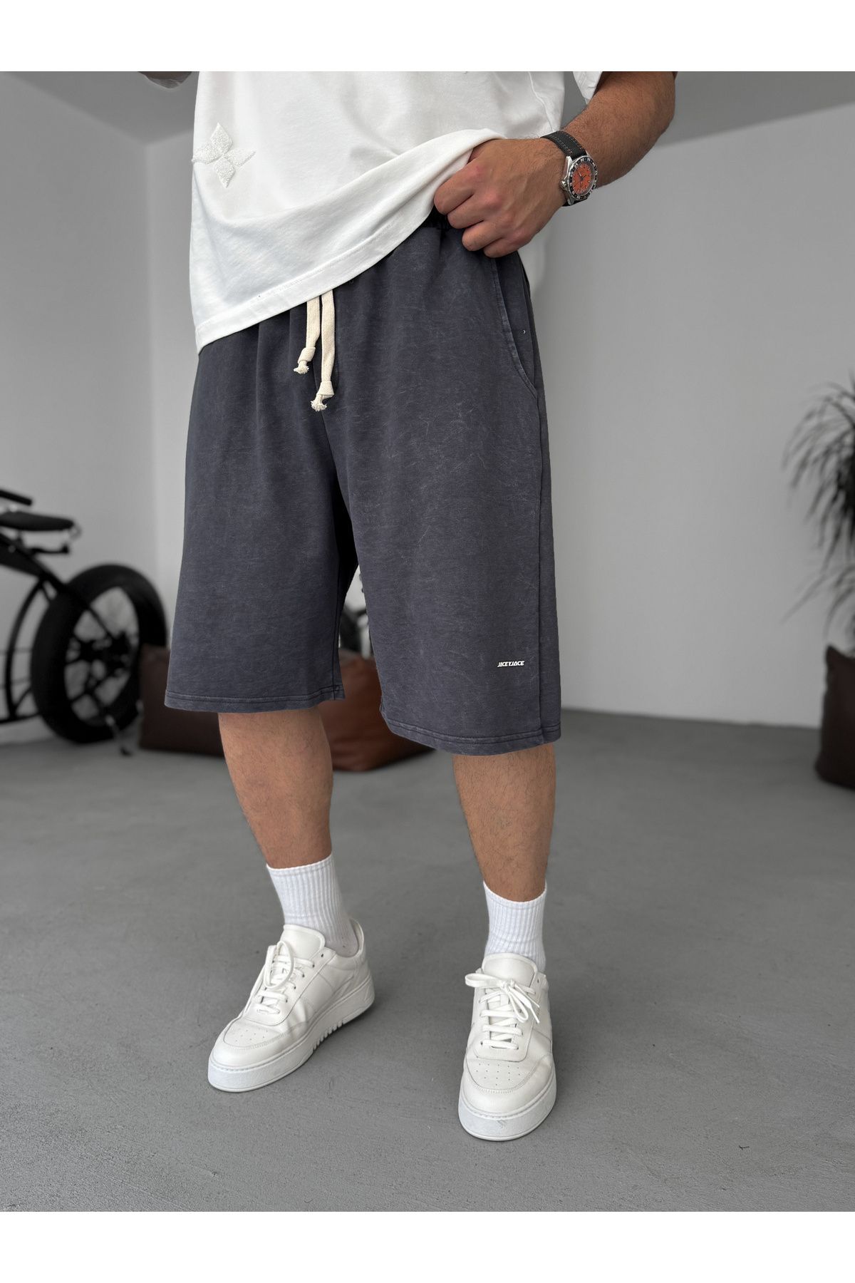 BYBASICMAN-Smoked Washed Basic Shorts Jj-92 2