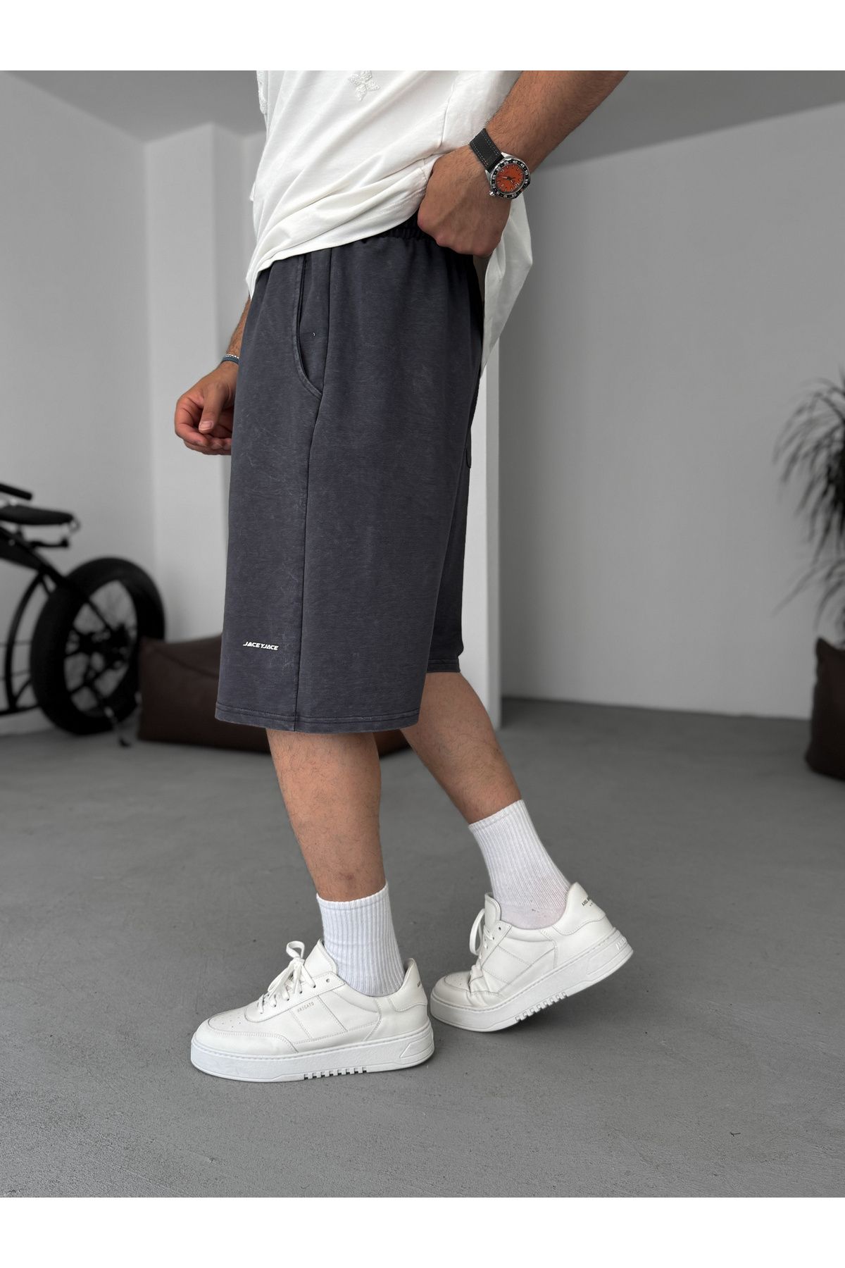 BYBASICMAN-Smoked Washed Basic Shorts Jj-92 7