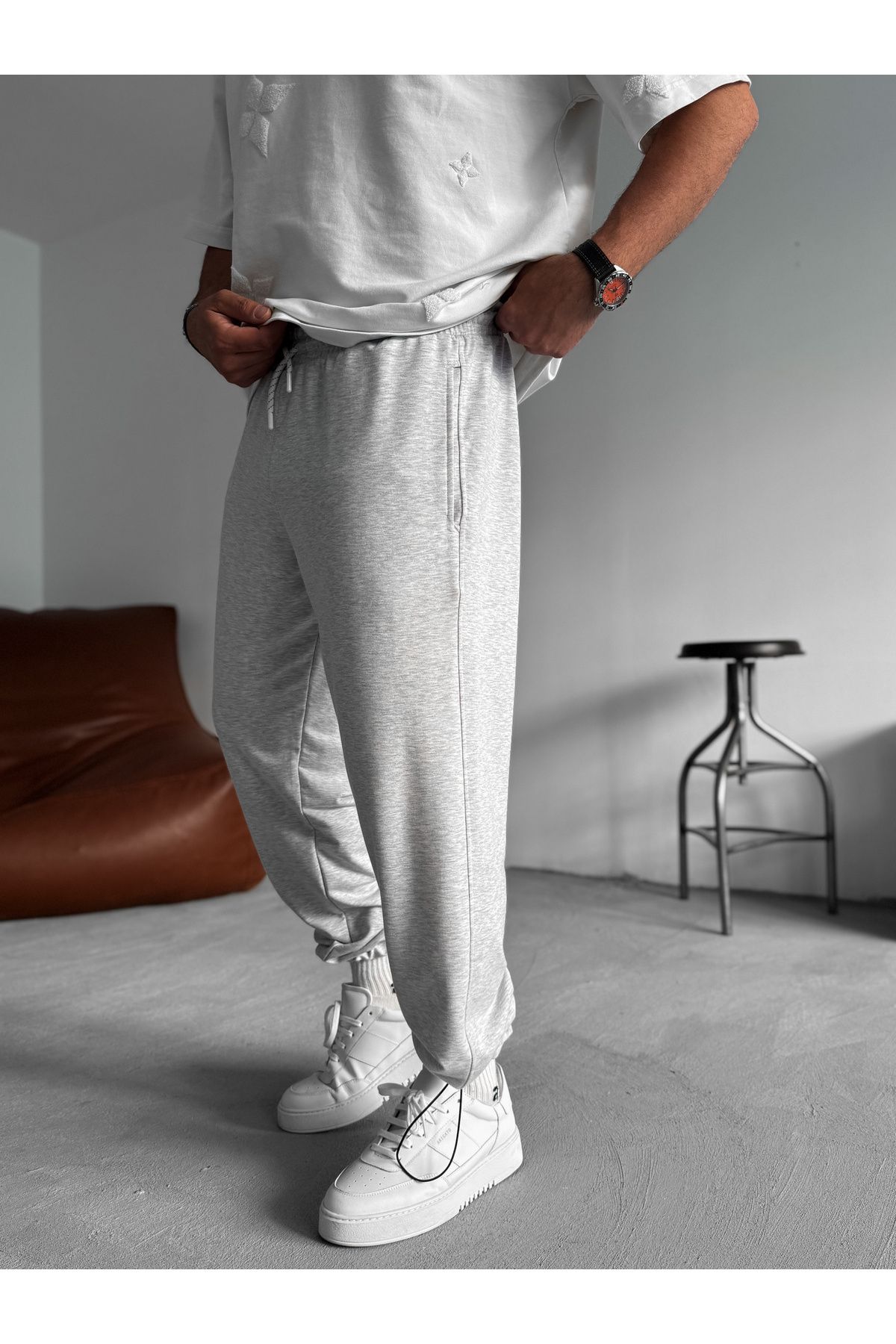 BYBASICMAN-Light Gray Basic Stopper Tracksuit Ke-7018 2