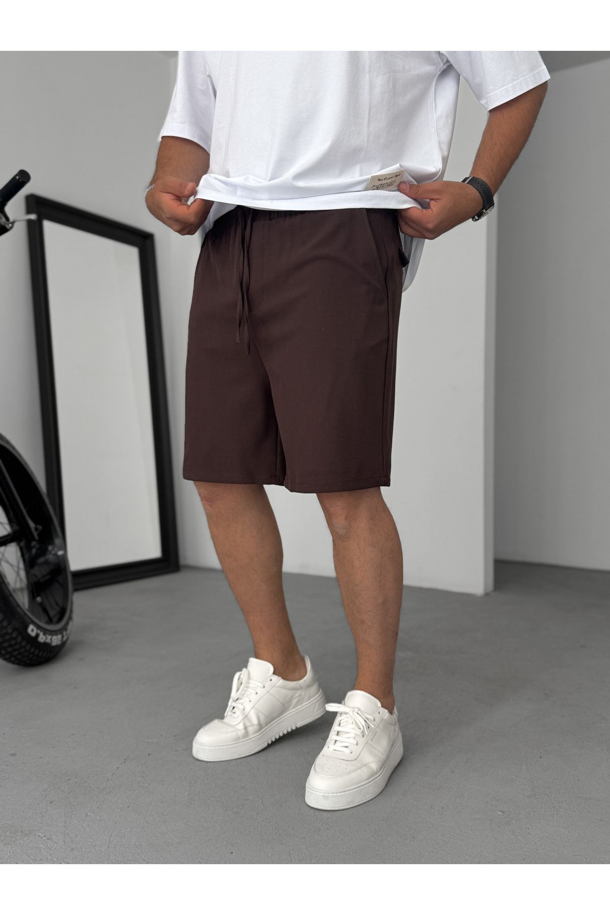 BYBASICMAN-Brown Fabric Basic Shorts Df-2098 2