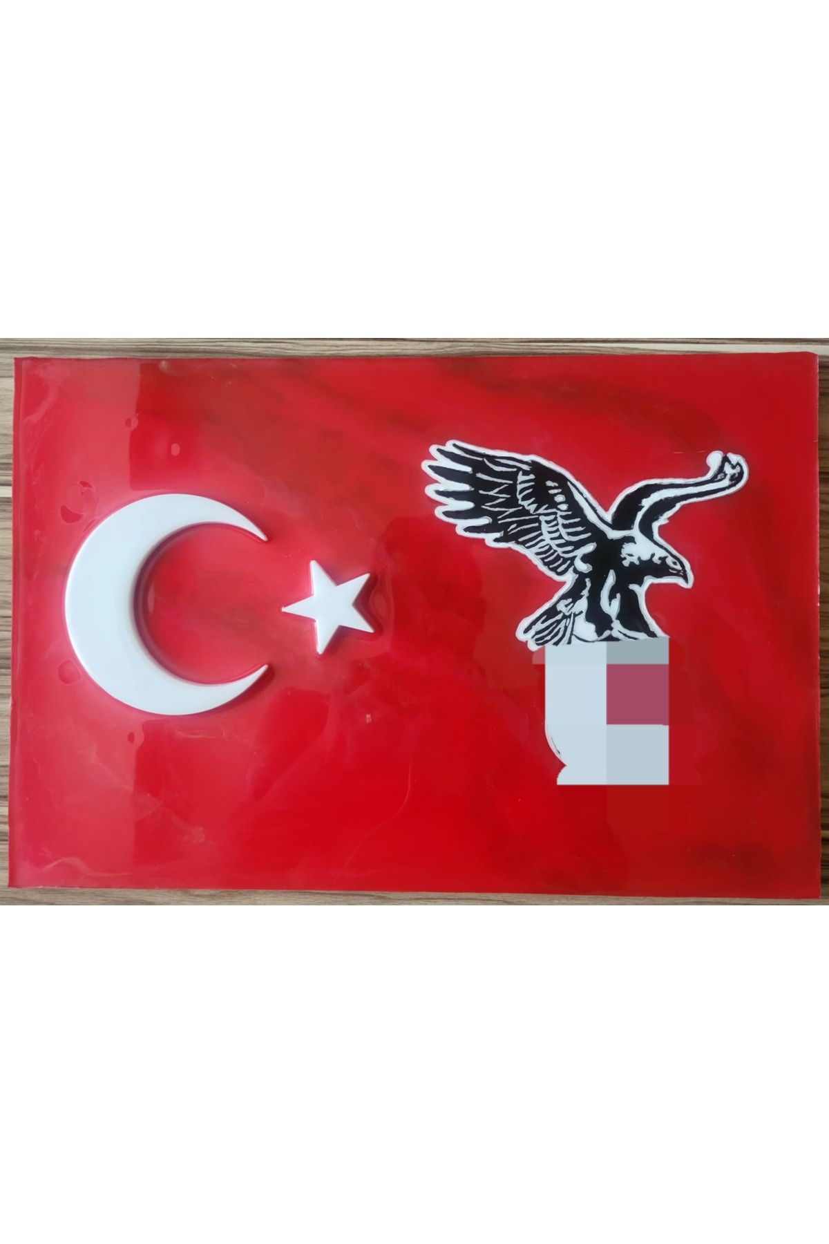 Zarafetin Eli Türkiye Bayrak ve Kartal Logolu Epoksi Tablo