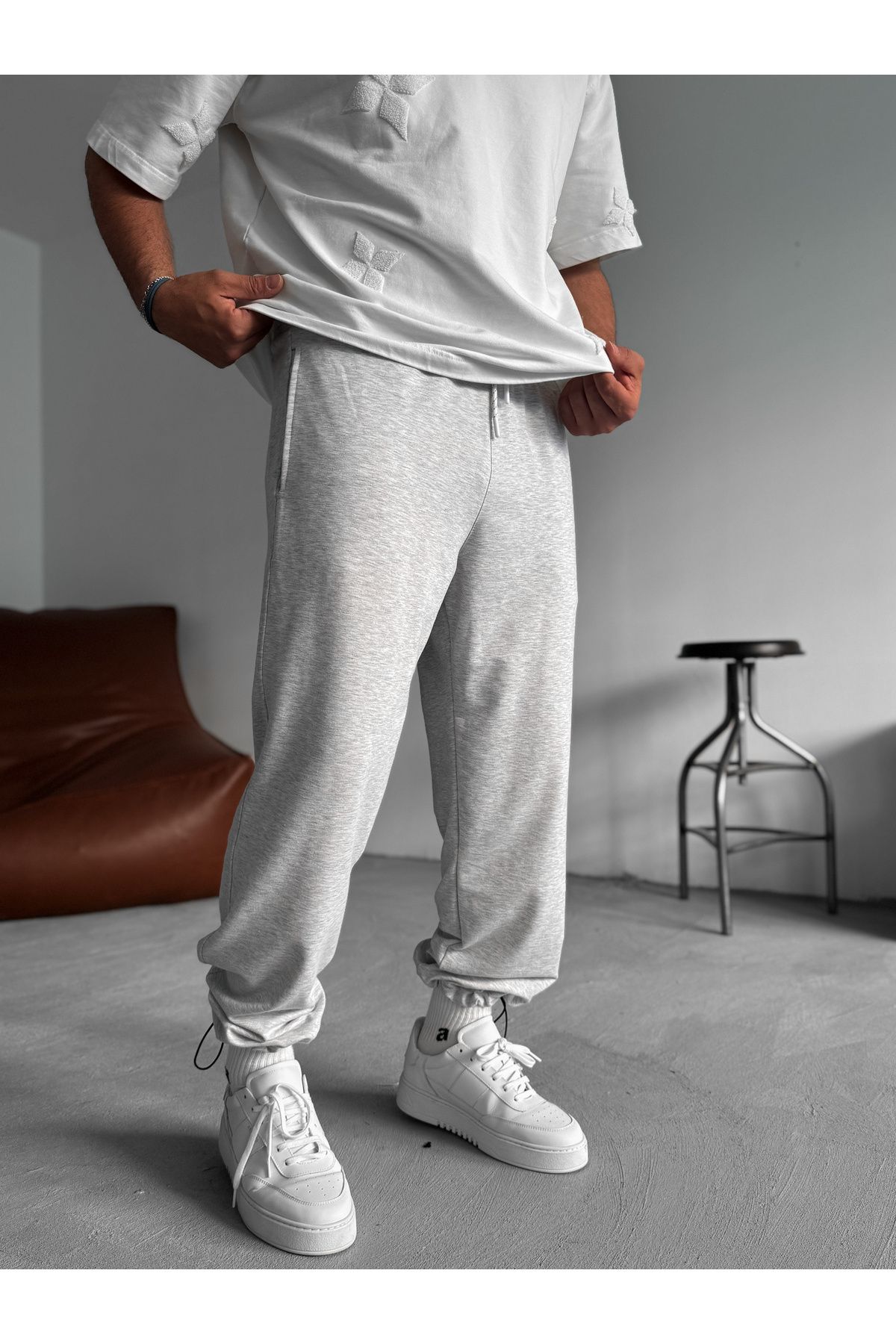 BYBASICMAN-Light Gray Basic Stopper Tracksuit Ke-7018 3