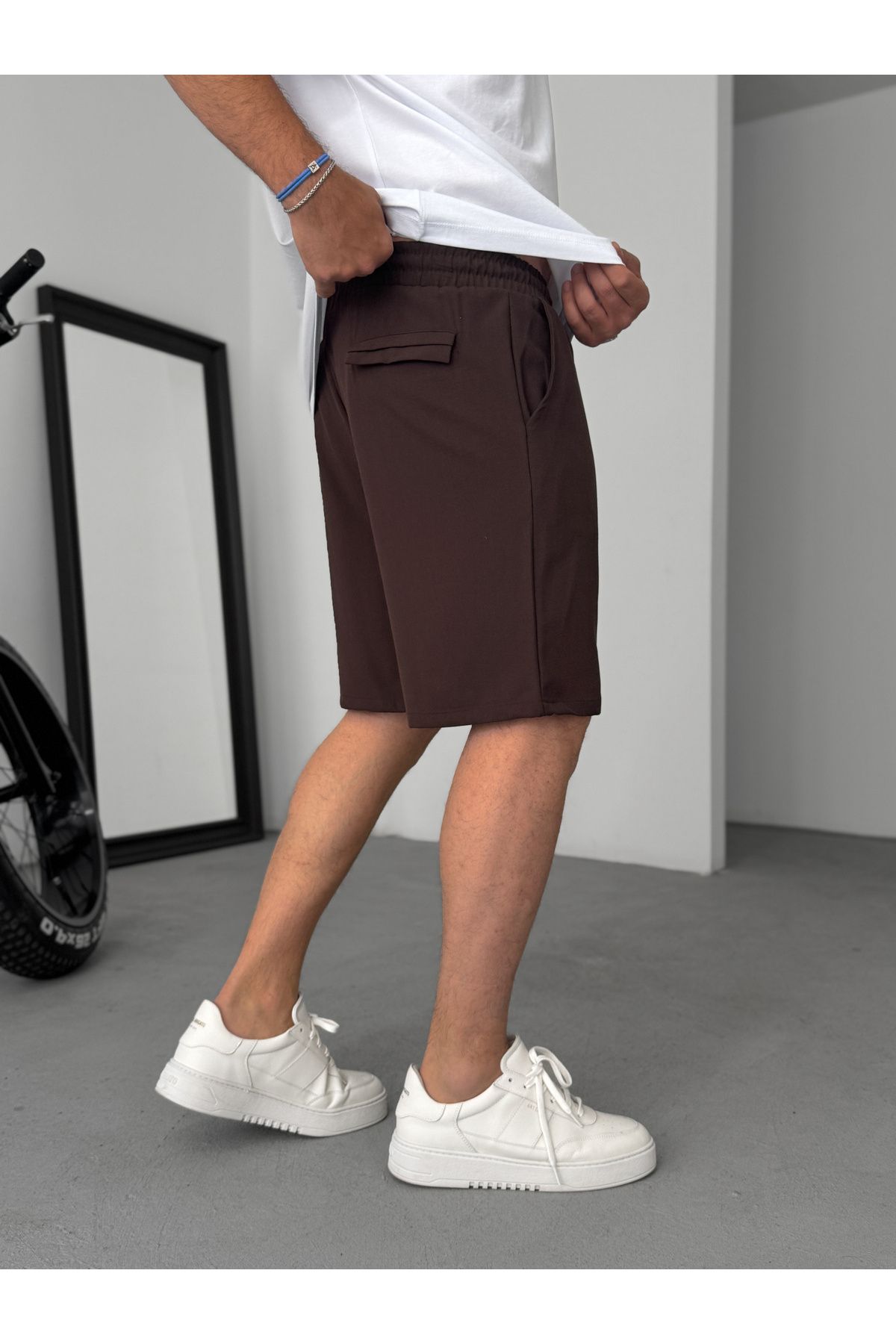 BYBASICMAN-Brown Fabric Basic Shorts Df-2098 3