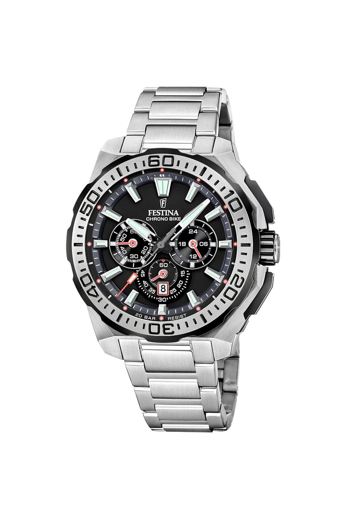 FESTİNA Festina F20724/7 Chrono Bike Quartz Çelik Gri 20 ATM 46 mm Erkek Kol Saati