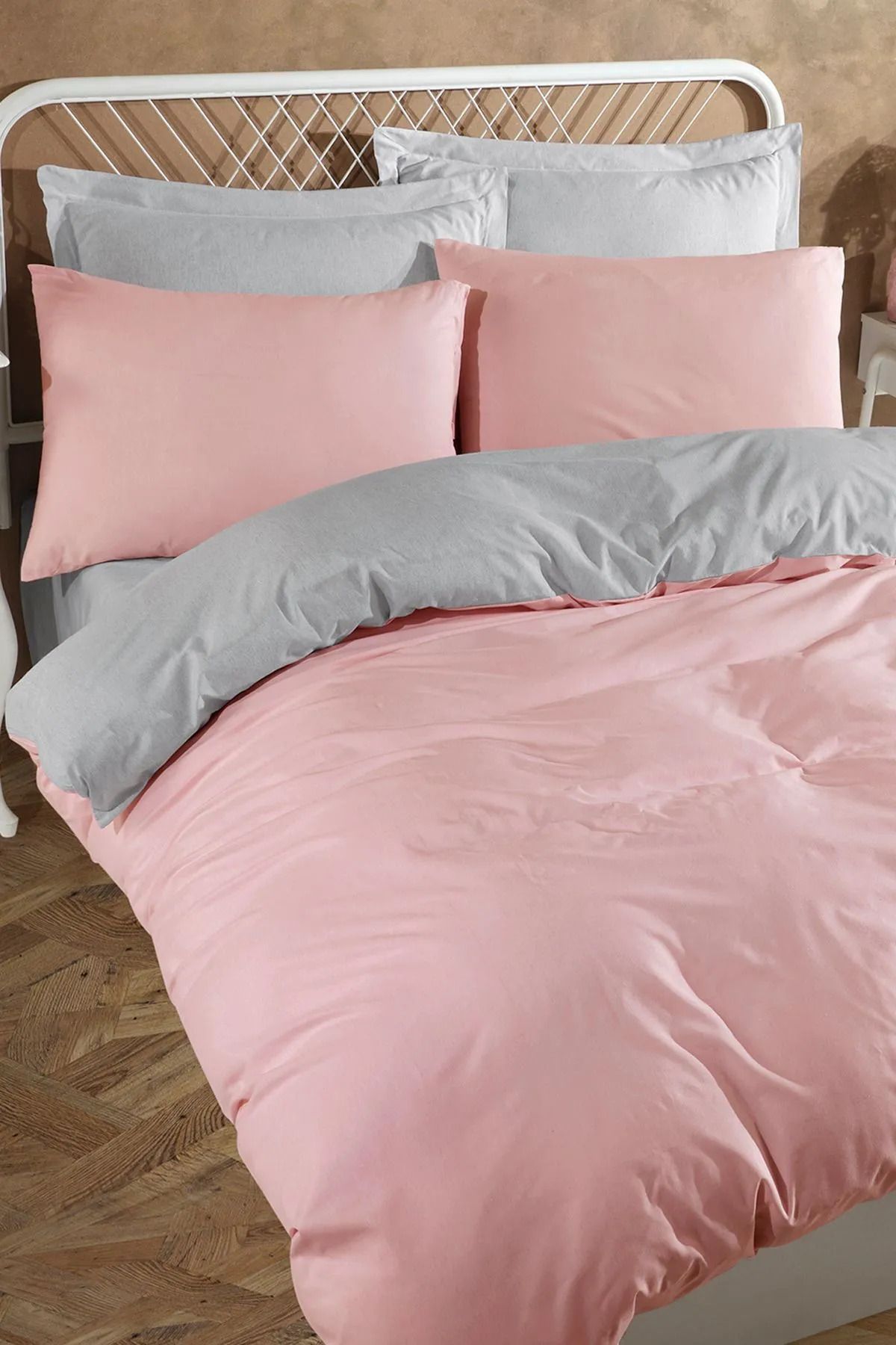Eponj Home Mature Nevresim Seti Çift Kişilik Solid Pudra-Gri