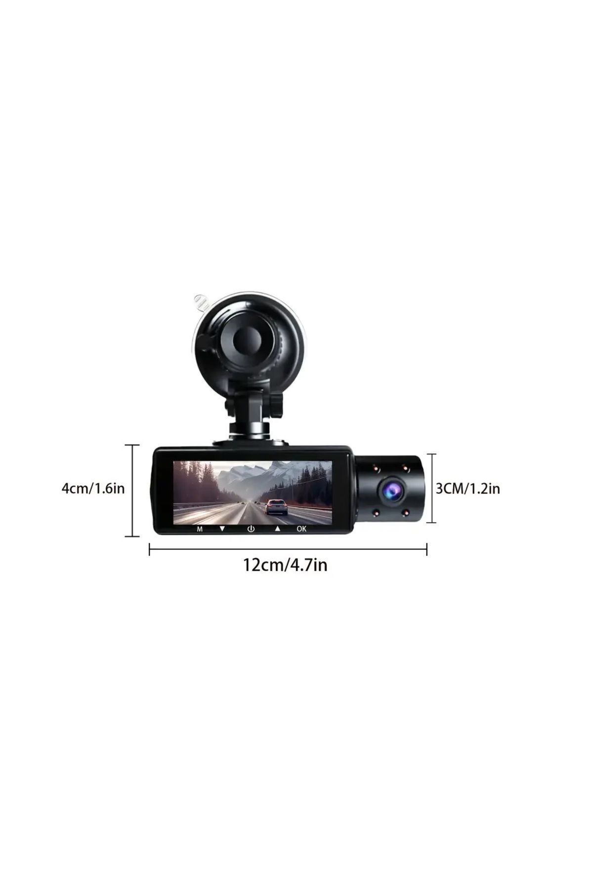 Baideluo-Full HD1080P Car Dash Camera,Night Vision,Front,R&In View,Recording&Real Time Display with Mount 8