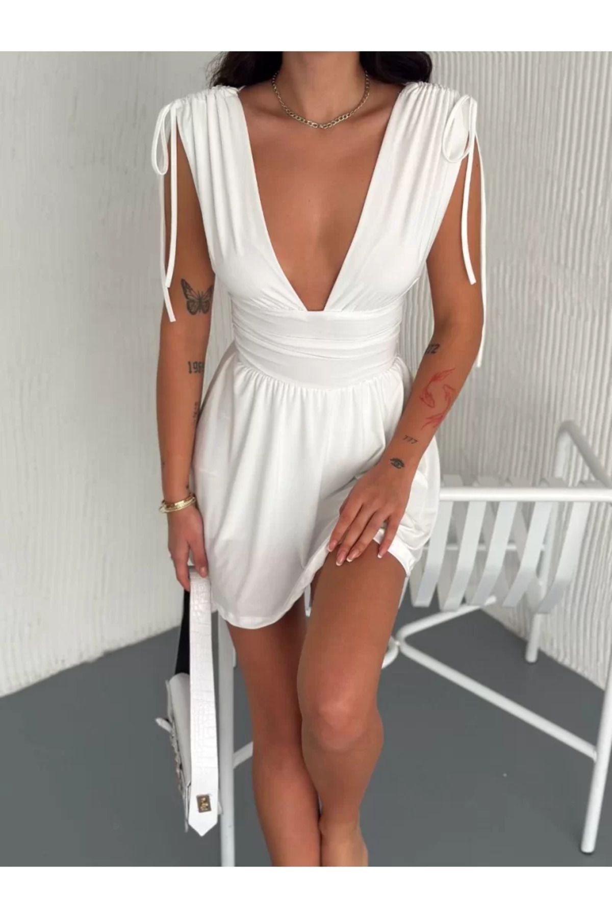 ruum fashions Omuzu ip Askılı Şortlu Elbise