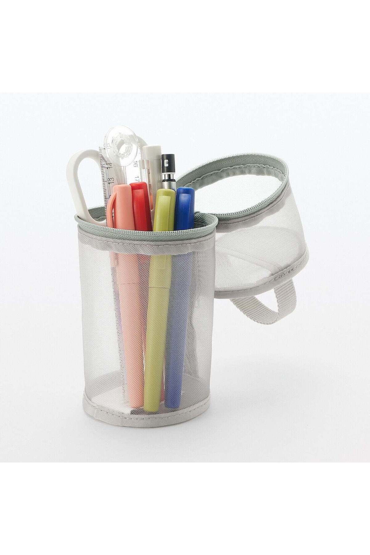 Muji-Nylon Mesh Vertical/Horizontal Pen Case, W7.5 x H17.7 cm 8