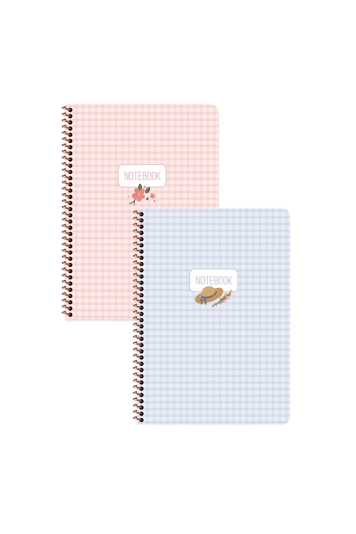Keskin Colors Keskin Color A4 Çizgili Stickerli Spiralli Pötikare Defter Seti 2 Adet | 80 Yaprak