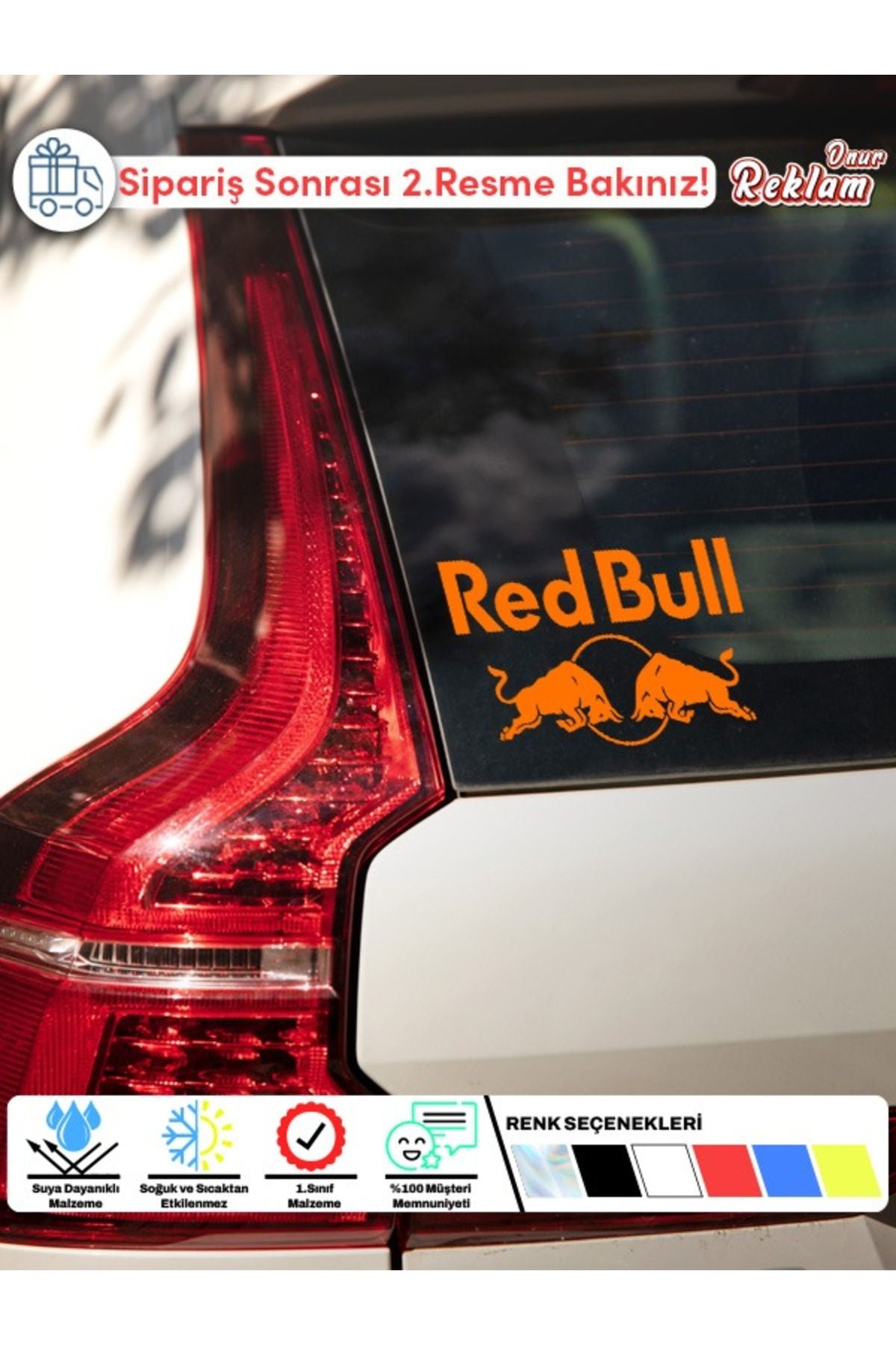 Onur Reklam Red Bull Logolu Araç Sticker – Spor Temalı, Suya Dayanıklı 15x22 cm