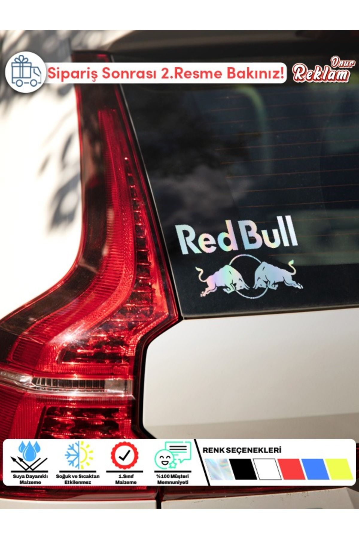 Onur Reklam Red Bull Logolu Araç Sticker – Spor Temalı, Suya Dayanıklı 15x22 cm
