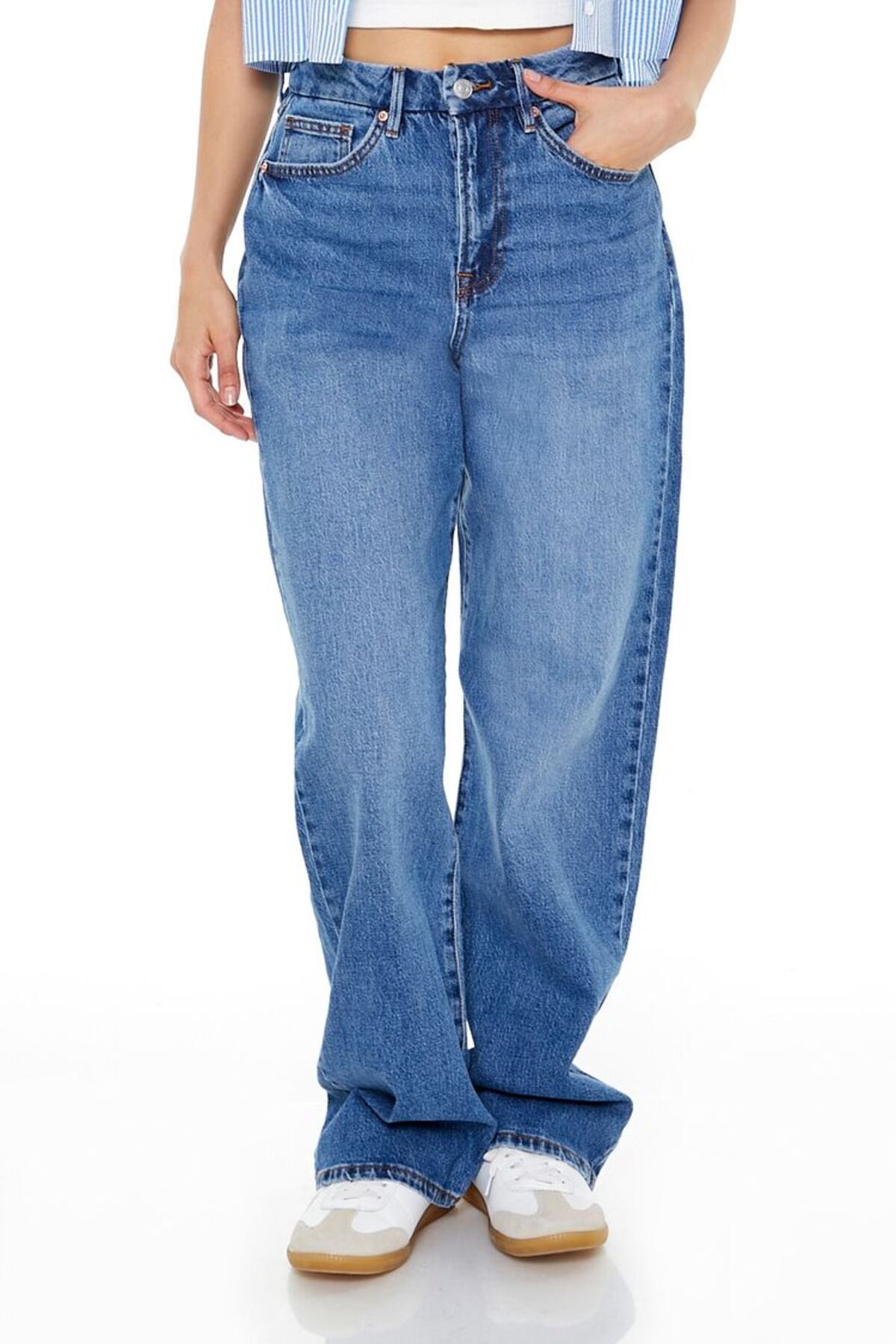 Forever 21 90s-Fit Wide-Leg Jean Pantolon