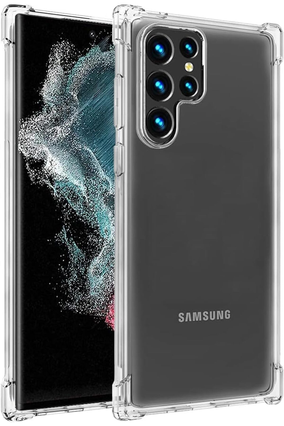 Ehr. Samsung Galaxy S22 Ultra Uyumlu Darbe Önleyici Sararmaya Dayanıklı Airbag Korumalı Ultra Slim TPU Şe