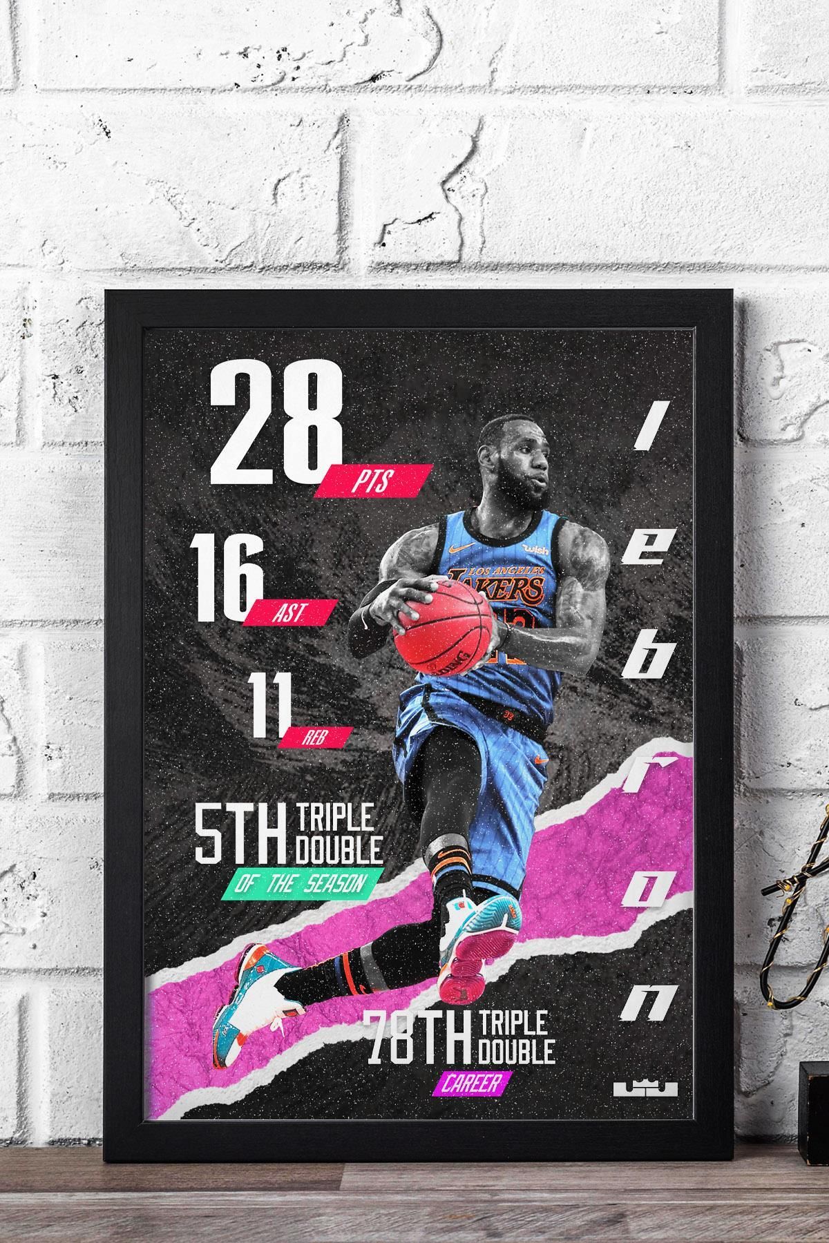 Saturn LeBron James Çerçeveli Tablo - Basketbol NBA Posteri Tablo