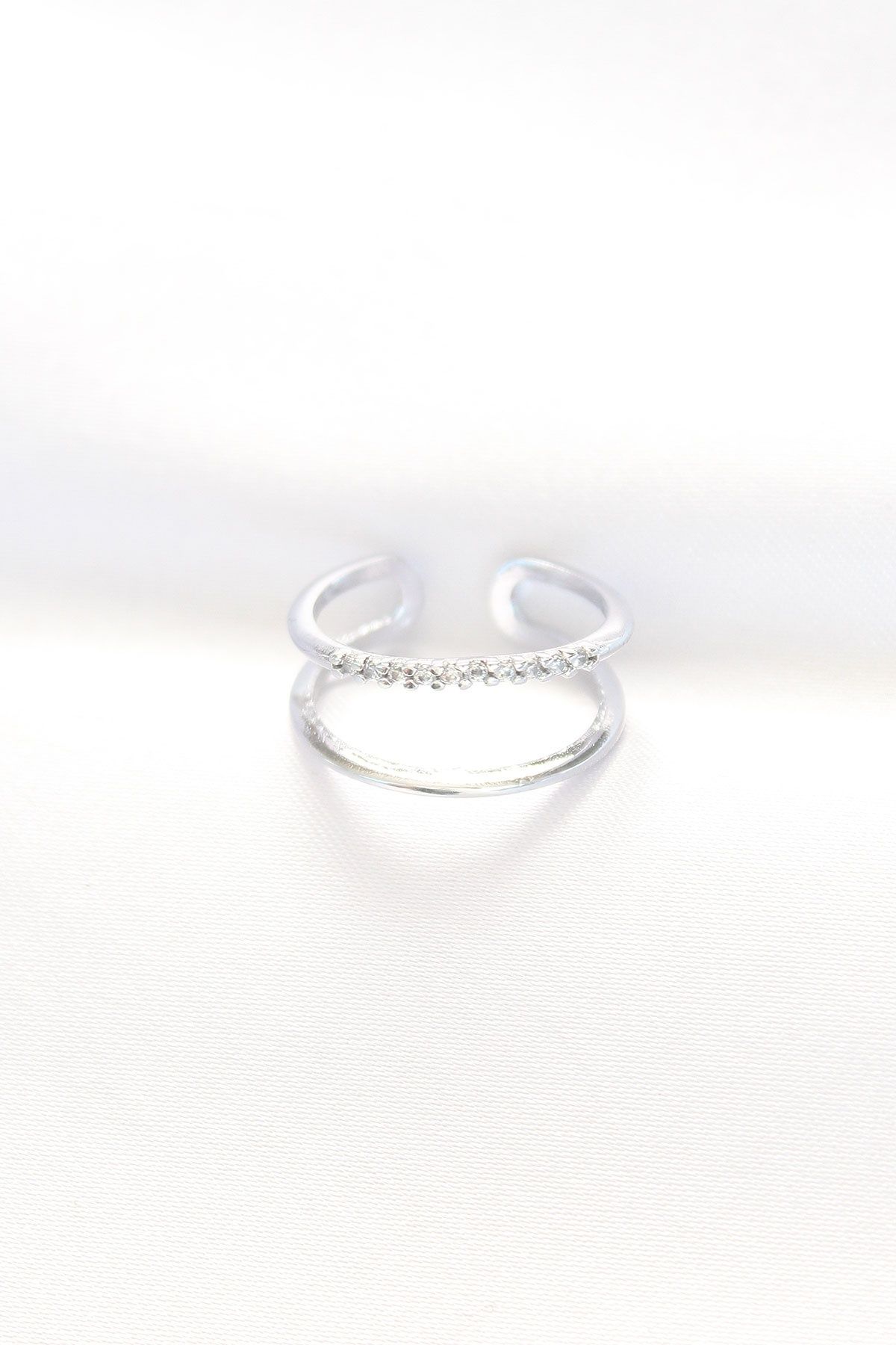 Skygo-Silver Color Adjustable Ring with 2-Look Waterway Design - Tj-Byk3135 2