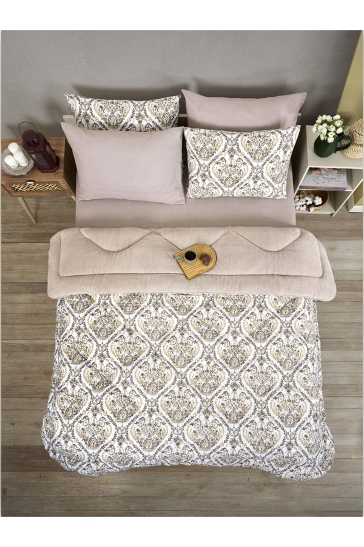 Sudemhome-Double Welsoft Sleeping Set Double Sided Wellsoft Fluffy Fleece Quilt and Battal Fitted Sheet 3
