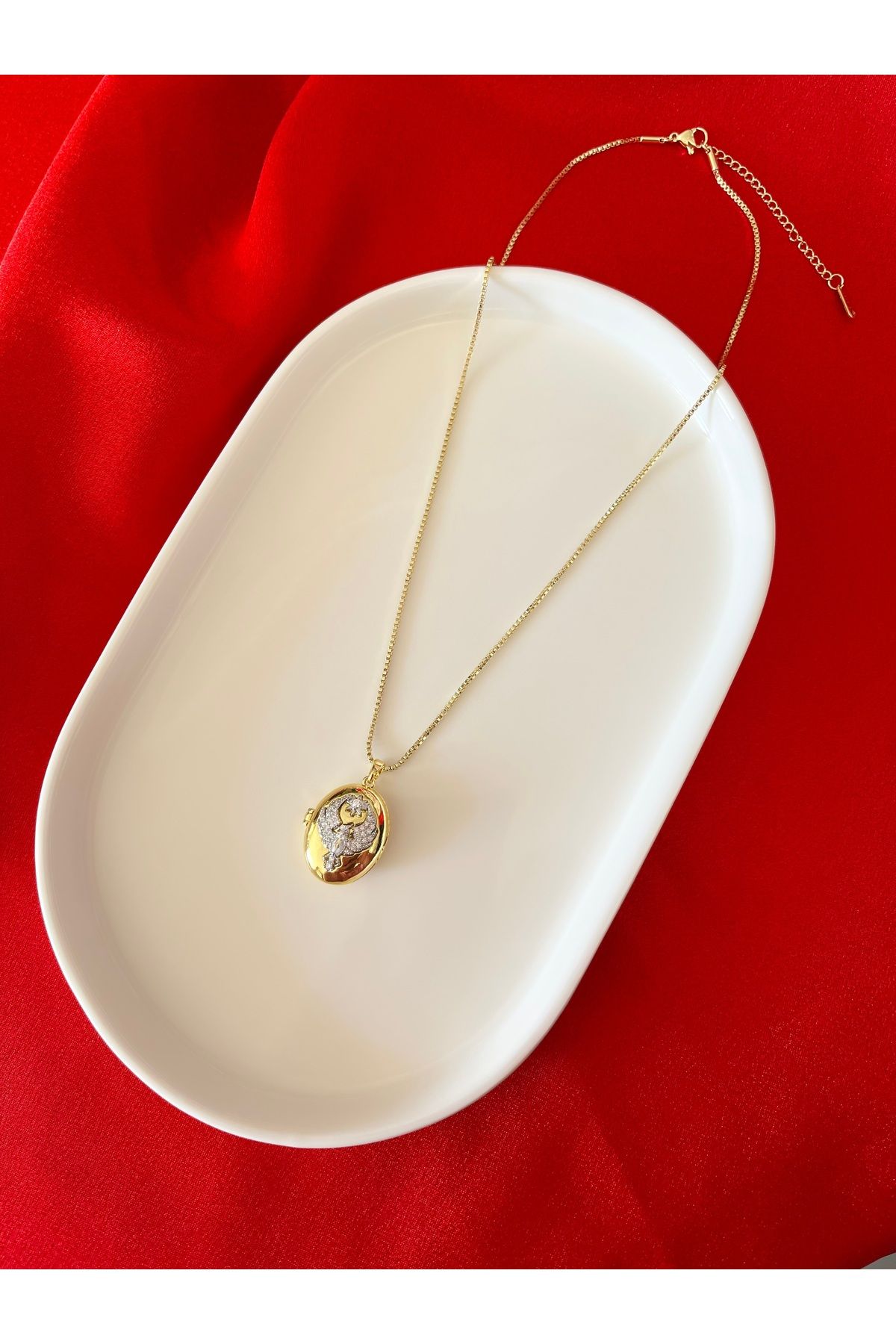 Butik Alya Anka Kuşu Çelik Gold Kolye