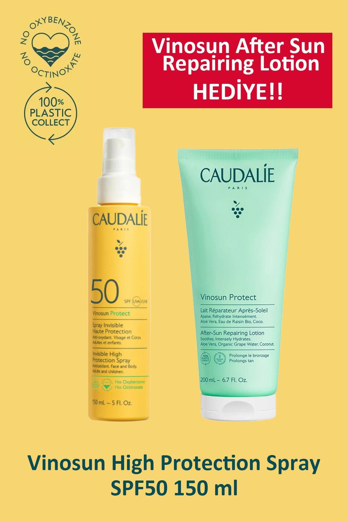 Caudalie Vinosun High Protection Spray SPF50 150 ml + Caudalie Vinosun After Sun Repairing Lotion 20