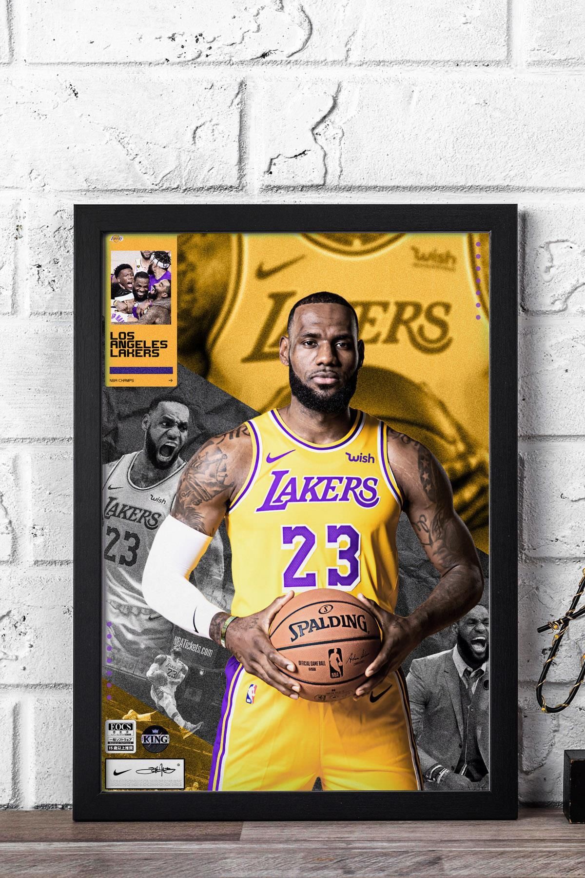Saturn LeBron James Çerçeveli Tablo - Los Angeles Lakers NBA Posteri Tablo