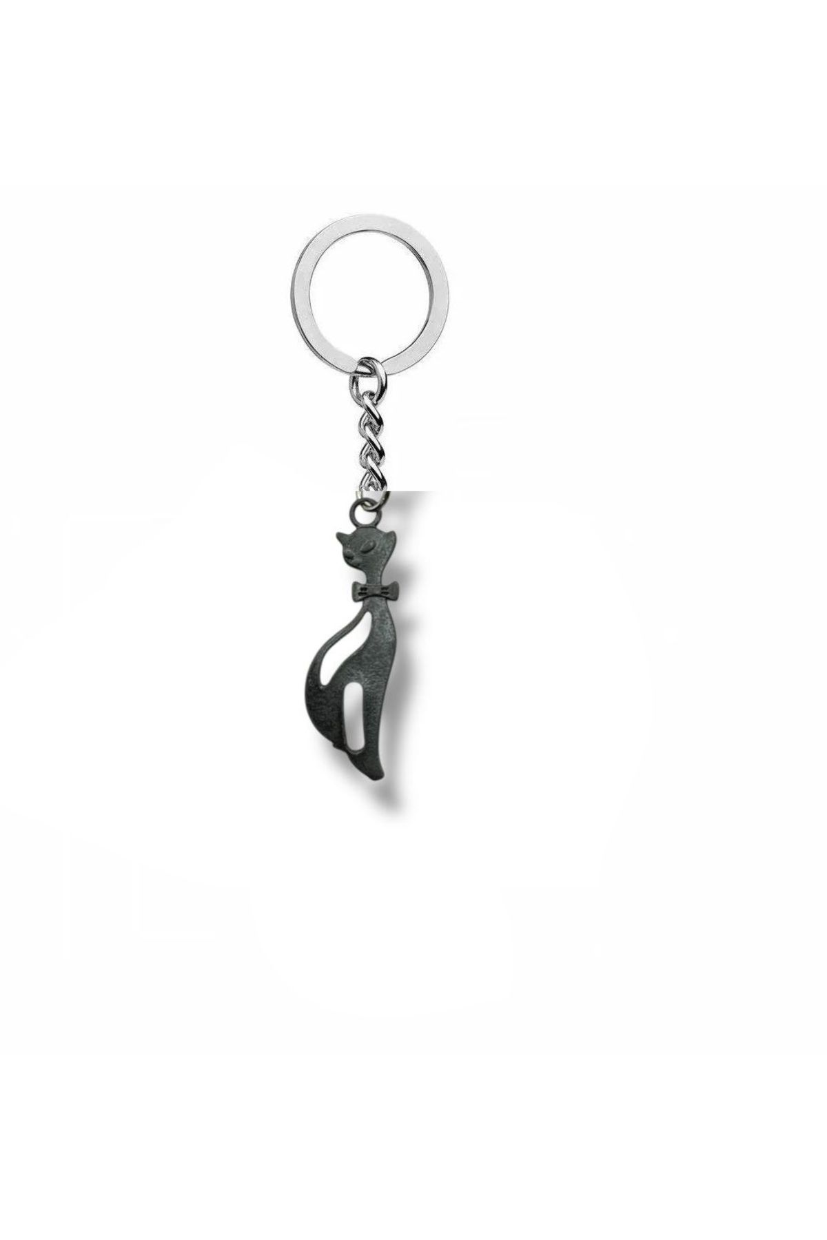 Herşey Nota Siyah Kedi - Midnight Black Cat Unisex Zamak Kaplama Anahtarlık – Gizemin Anahtarı