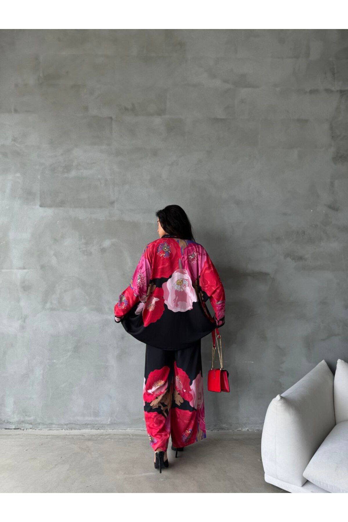 MSN İthal Jessica Kumaş Gömlek & Pantolon 2li Takım-PEMBE- Nhn10