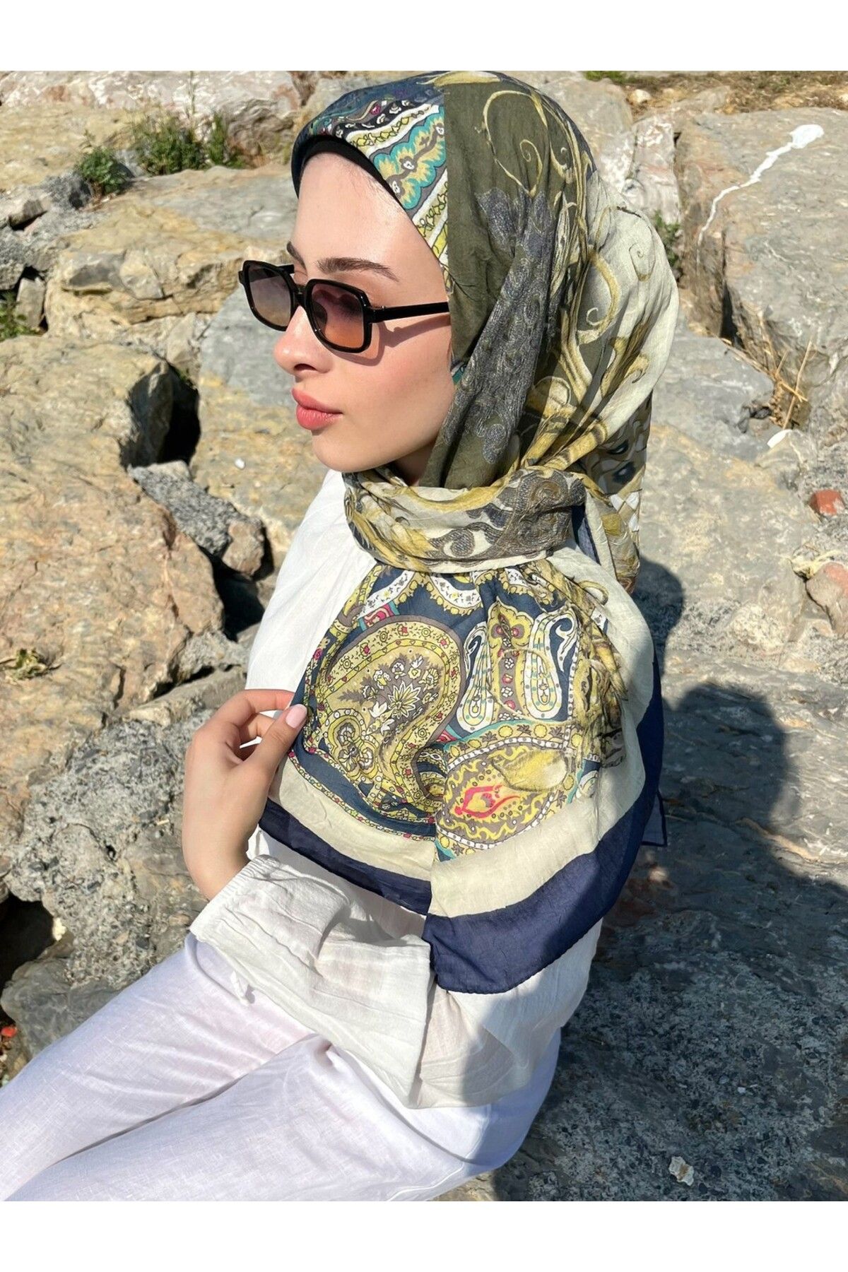 YALENA SCARF Bambu Kraş Eşarp-Milya Desen