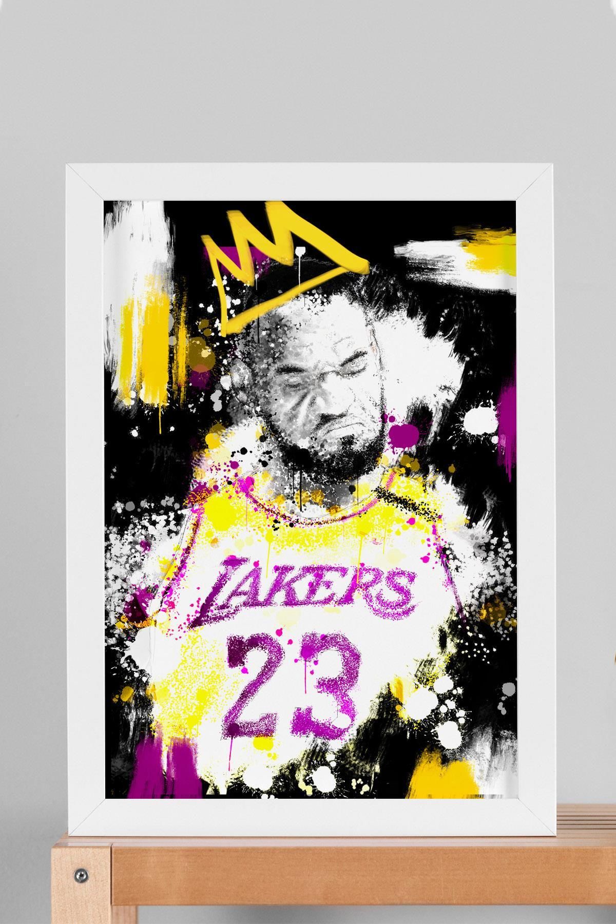 Saturn LeBron James Çerçeveli Tablo - King James Basketbol NBA Posteri Tablo