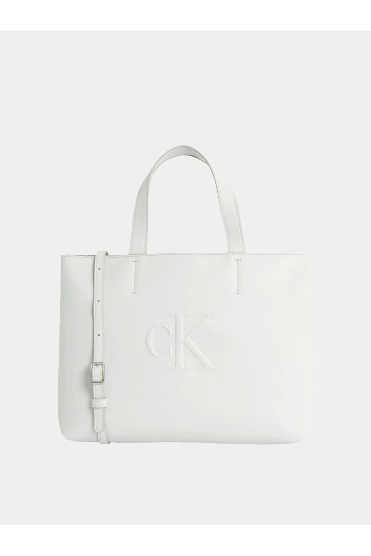 Calvin Klein Jeans SCULPTED MINI EW TOTE Kadın Beyaz Çanta LV04K3111G-RM0