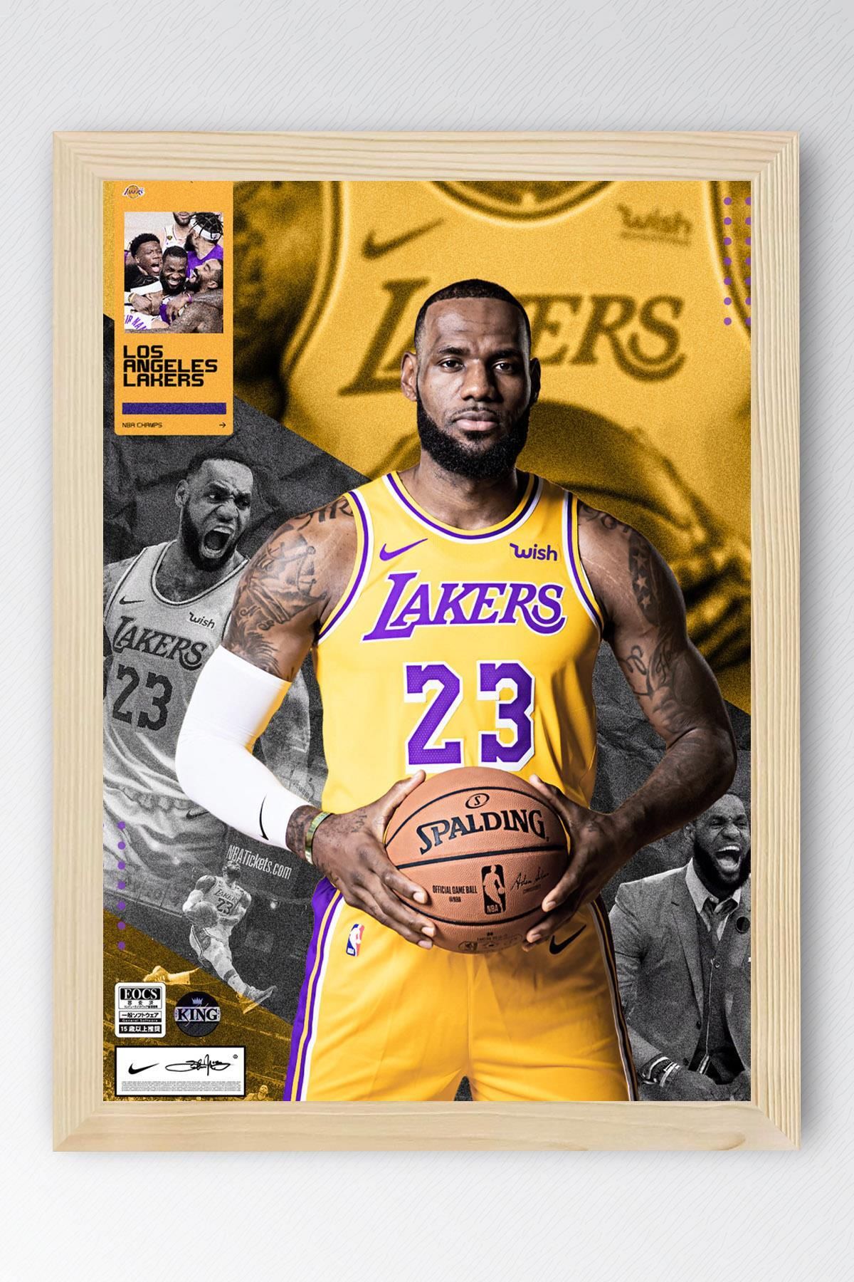 Saturn LeBron James Çerçeveli Tablo - Los Angeles Lakers NBA Posteri Tablo