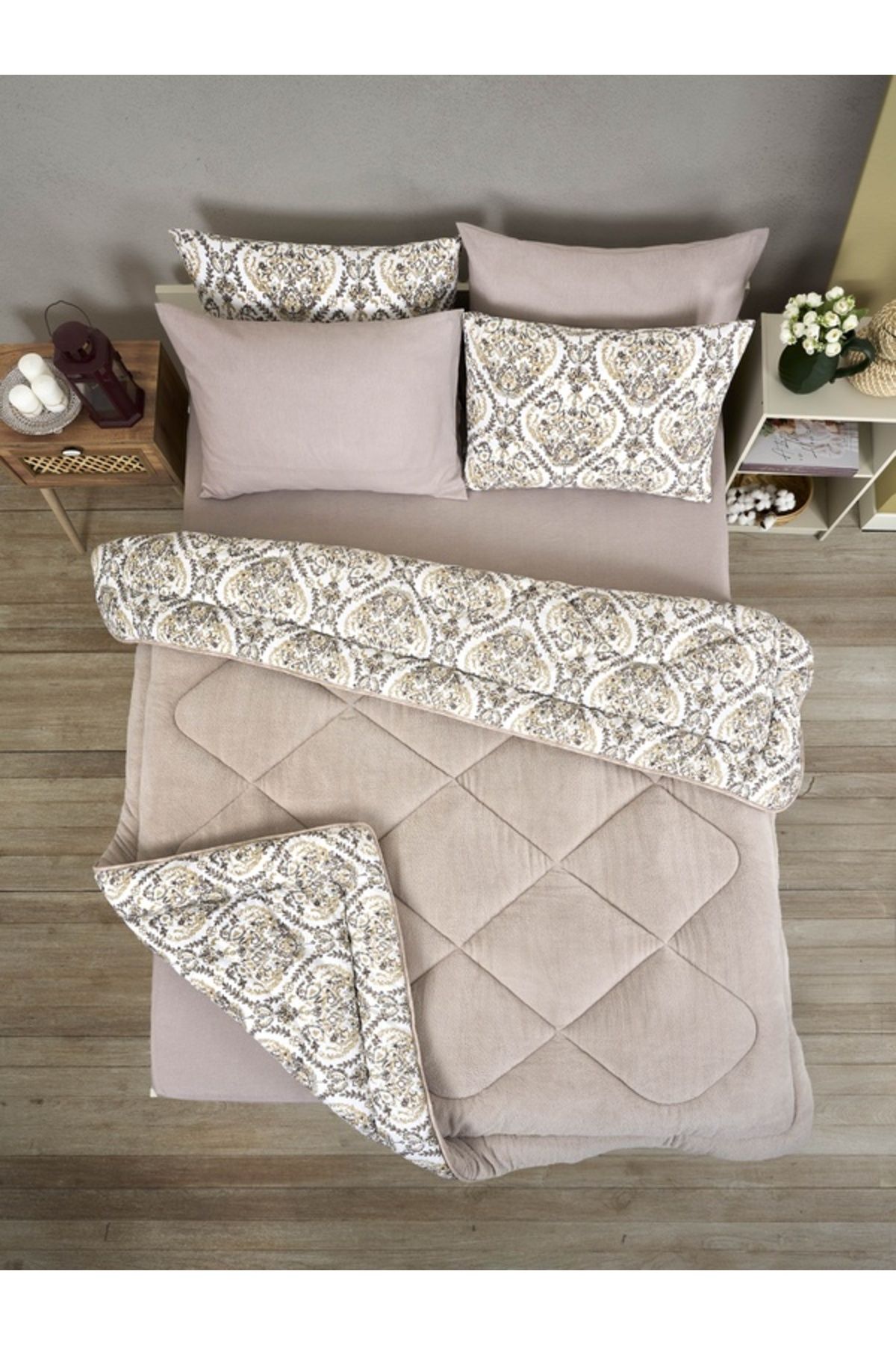 Sudemhome-Double Welsoft Sleeping Set Double Sided Wellsoft Fluffy Fleece Quilt and Battal Fitted Sheet 5