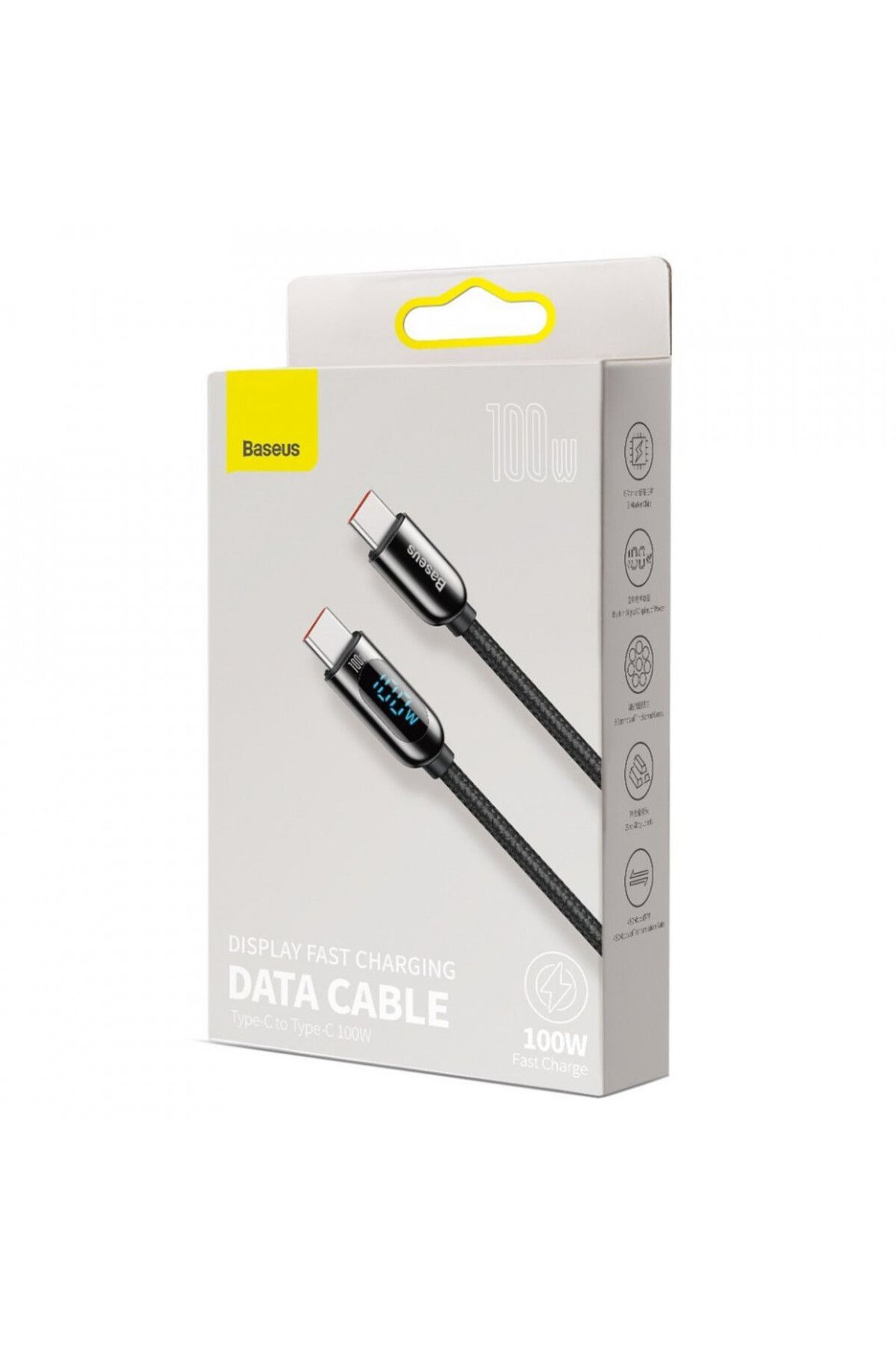 Baseus-Type-C to Type-C data cable, 100W, 2m, Baseus Display (CATSK-C01) - Black 7