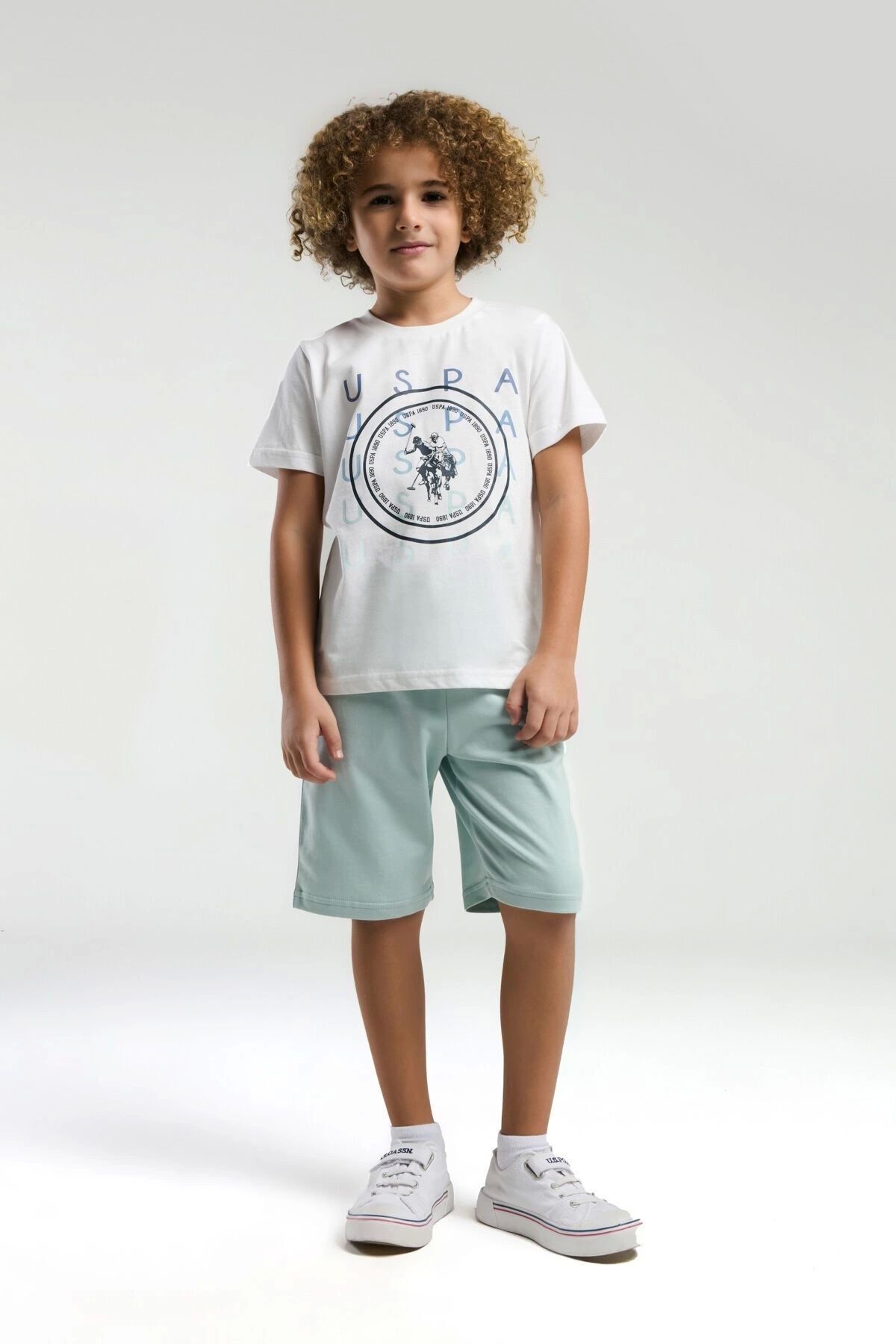 U.S. Polo Assn. ERKEK GARSON BERMUDA TAKIM - Beyaz