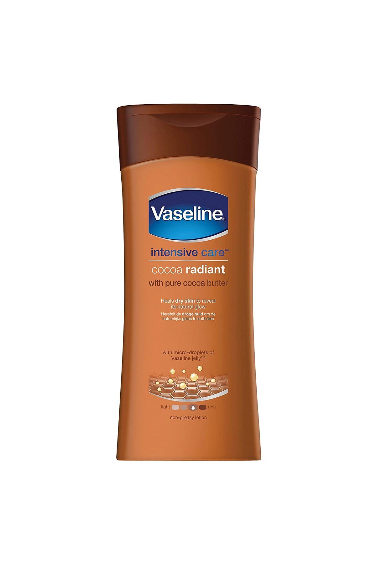 Vaseline-Loțiune de corp Vaseline Radiant Cocoa cu unt de cacao pentru îngrijirea pielii, hidratare intensă, 200 ml 1