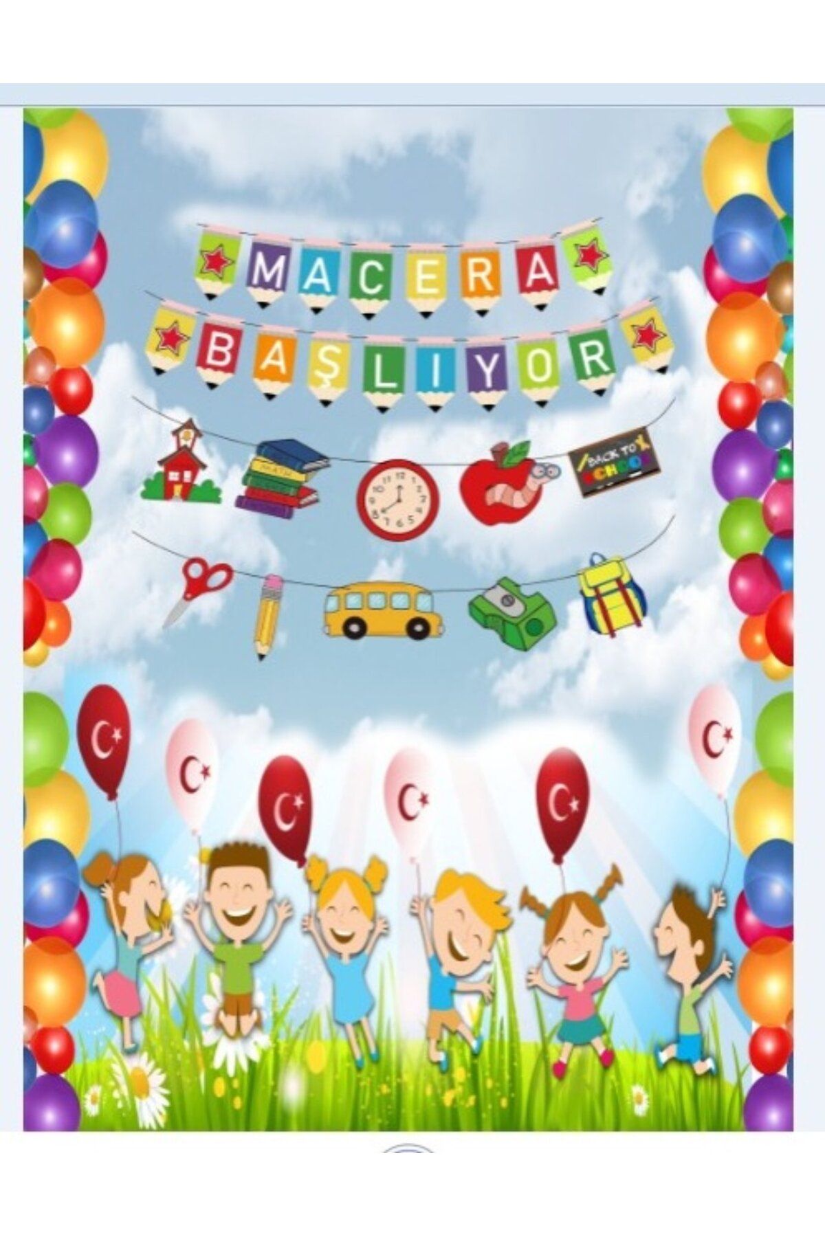 PROMISEBACKDROP2 MACERA BAŞLIYOR 150x200 KUMAŞ /PANO OKUL ETKİNLİK