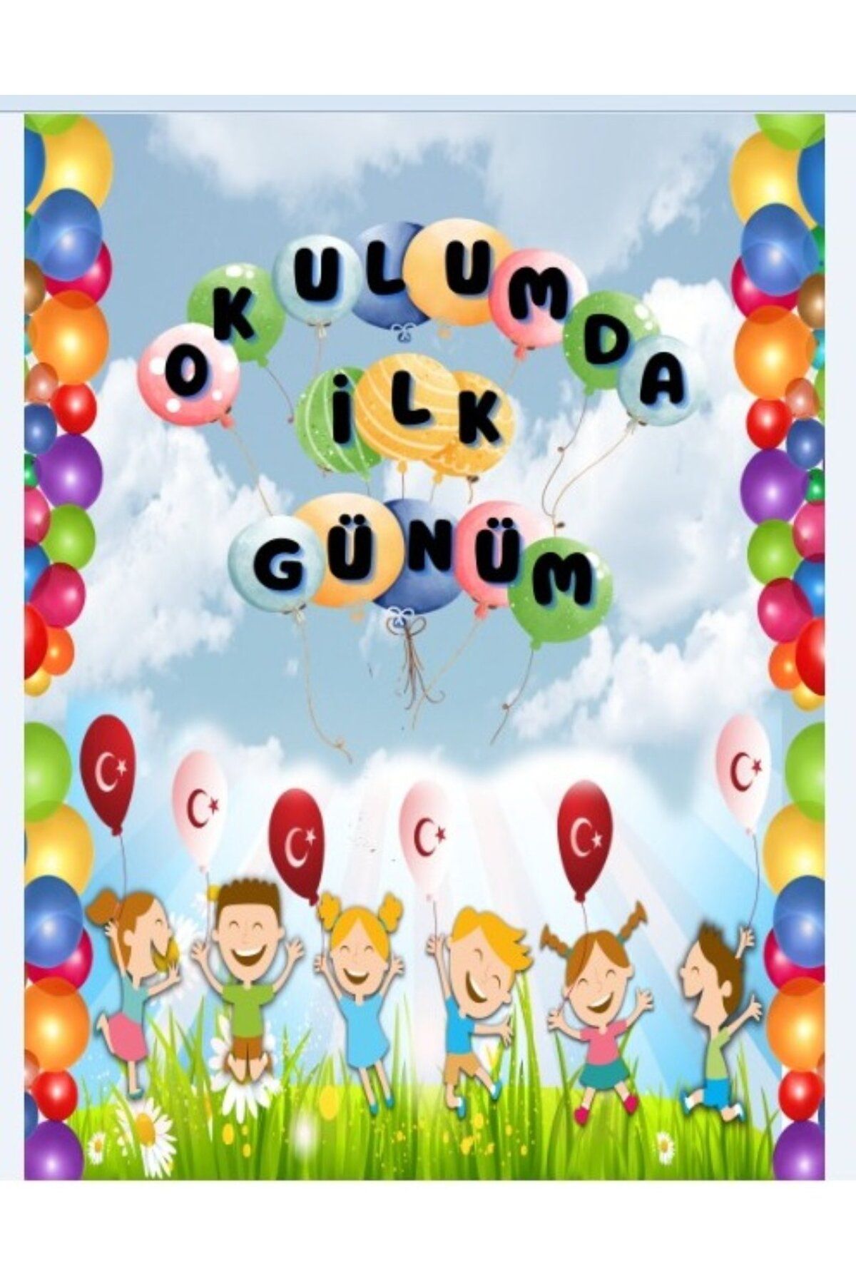 PROMISEBACKDROP2 OKULUMDA İLK GÜNÜM 150x200 KUMAŞ /PANO OKUL ETKİNLİK