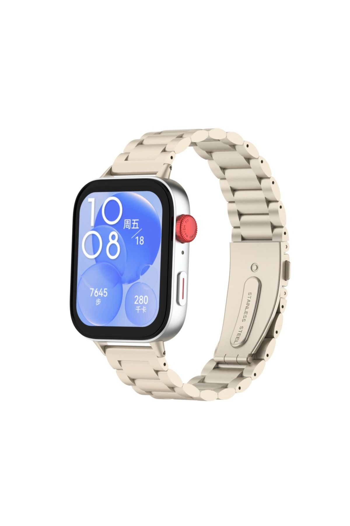 redmud teknoloji Huawei Watch Fit 4 İle Uyumlu Paslanmaz Çelik Kordon Ayarlanabilir Metal Kayış + Ayarlama Aparatı