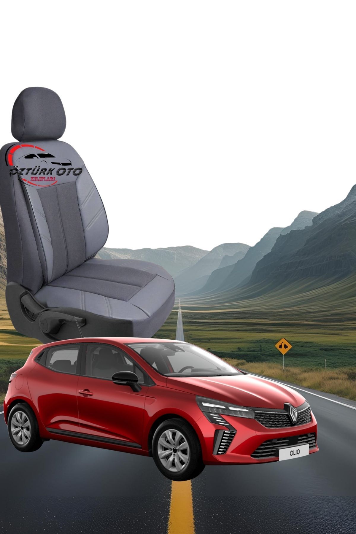 MEVLÜT ÖZTÜRK OTO KILIFLARI Akik Serisi Renault Clio 4 Tam Set Oto Koltuk Kılıfı