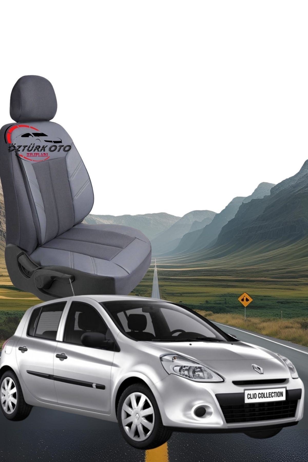MEVLÜT ÖZTÜRK OTO KILIFLARI Akik Serisi Renault Clio 3 Tam Set Oto Koltuk Kılıfı