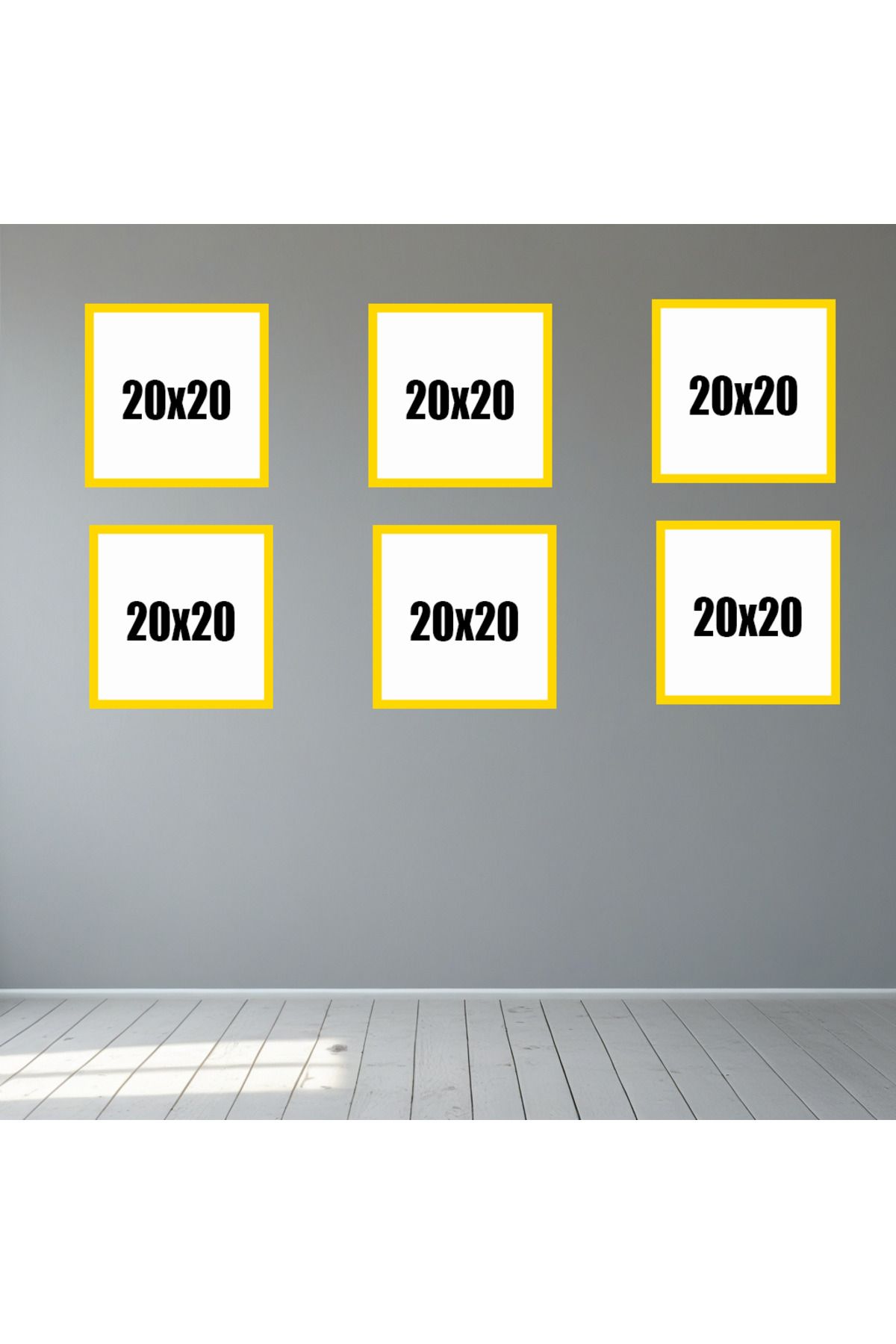Tooall 20x20 Altın Renk Boş Çerçeve Seti – 6’lı & 9’lu Gold Duvar Dekor Çerçevesi