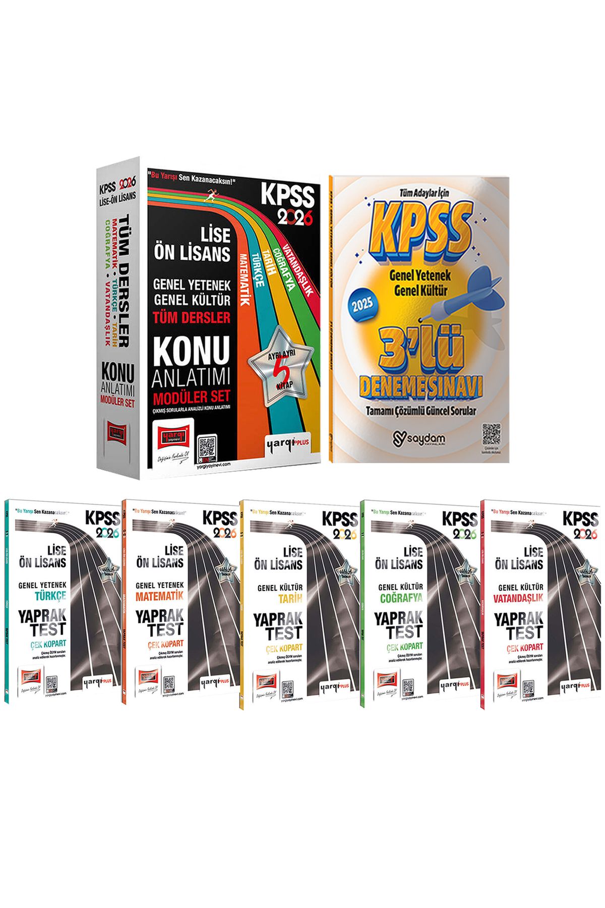Yargı Yayınları 2026 KPSS Lise Ön Lisans GYGK Tüm Dersler Konu Anlatımı 5 Kitap-Tüm Dersler Çek Kopart Yaprak Test