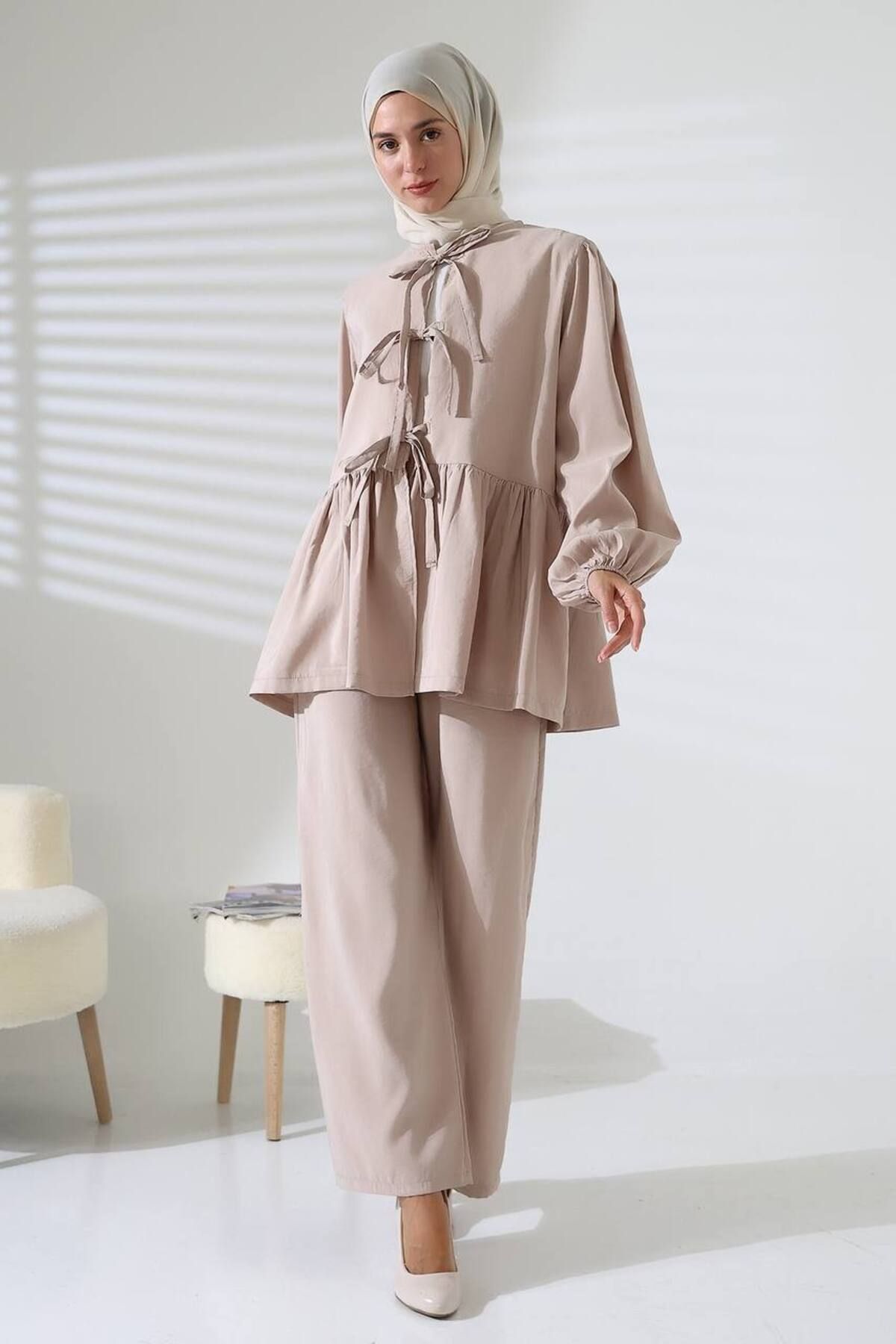 SETA FASHION Kurdele Detaylı Salaş Takım - İkili Takım
